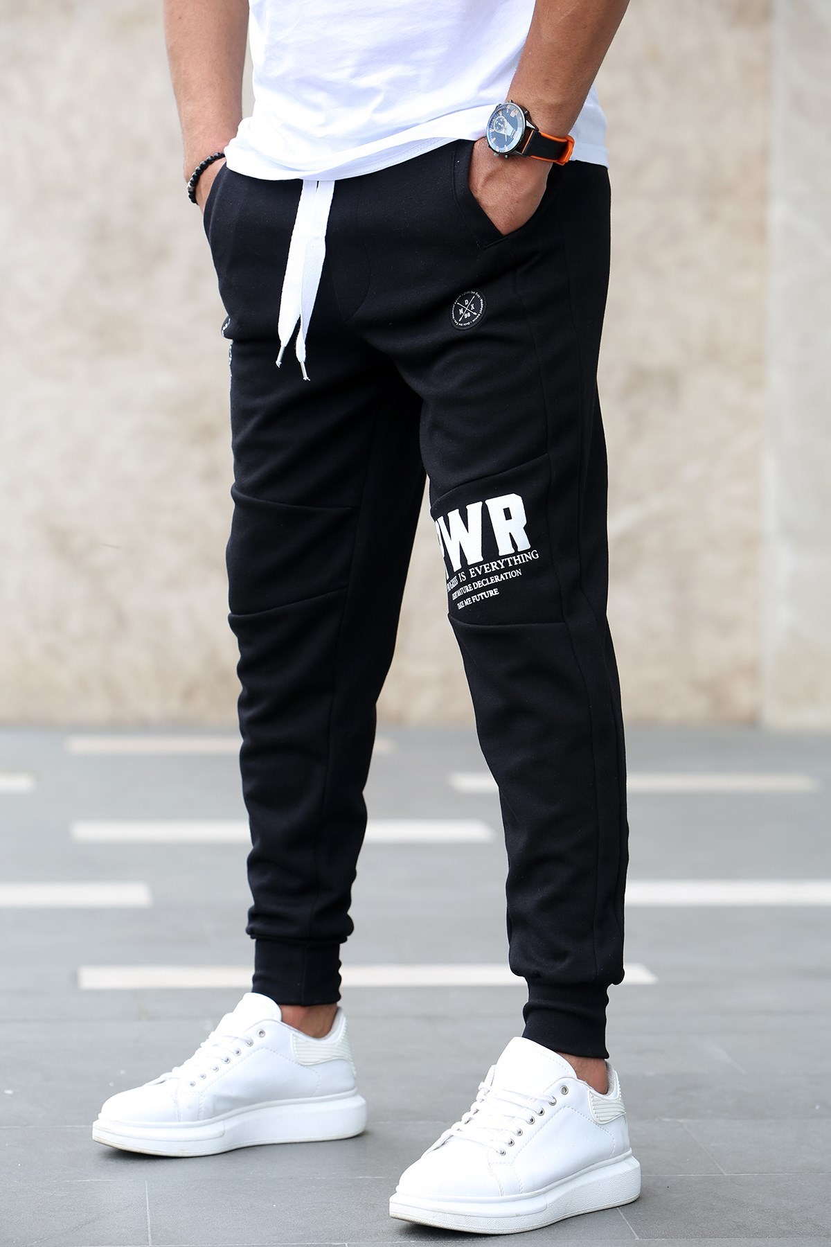 Madmext Black Printed Sweatpants 2713