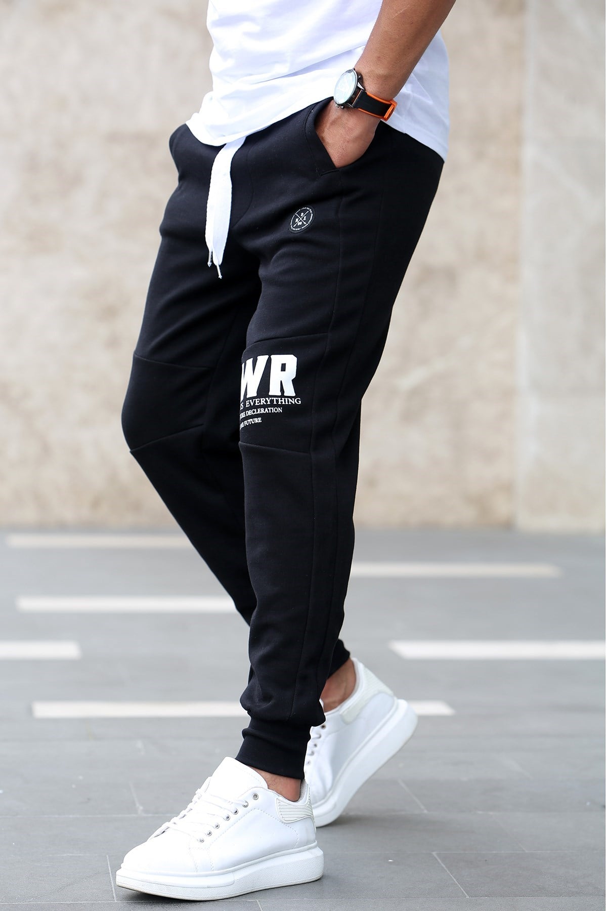 Madmext Black Printed Sweatpants 2713