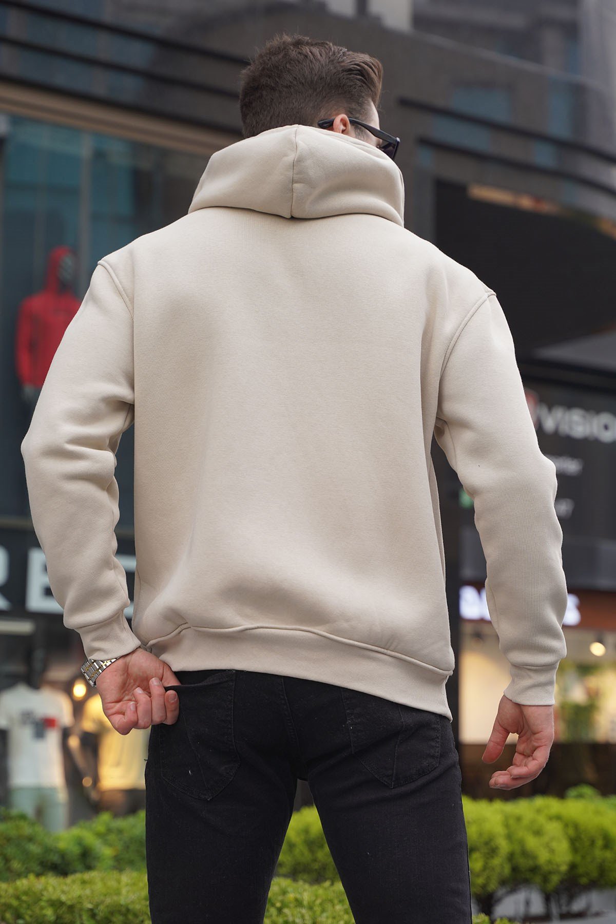 Bej Fermuarlı Basic Sweatshirt 6027