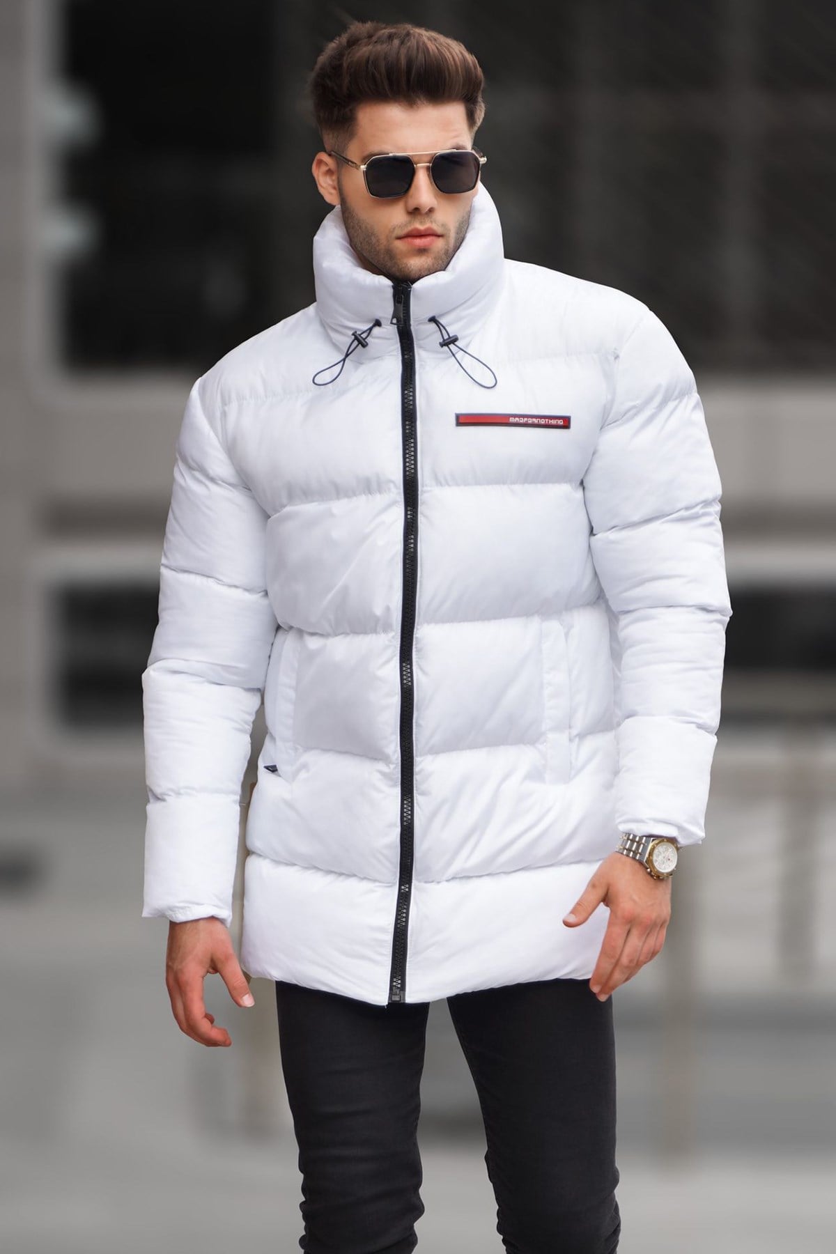 Beyaz Basic Şişme Mont 5776