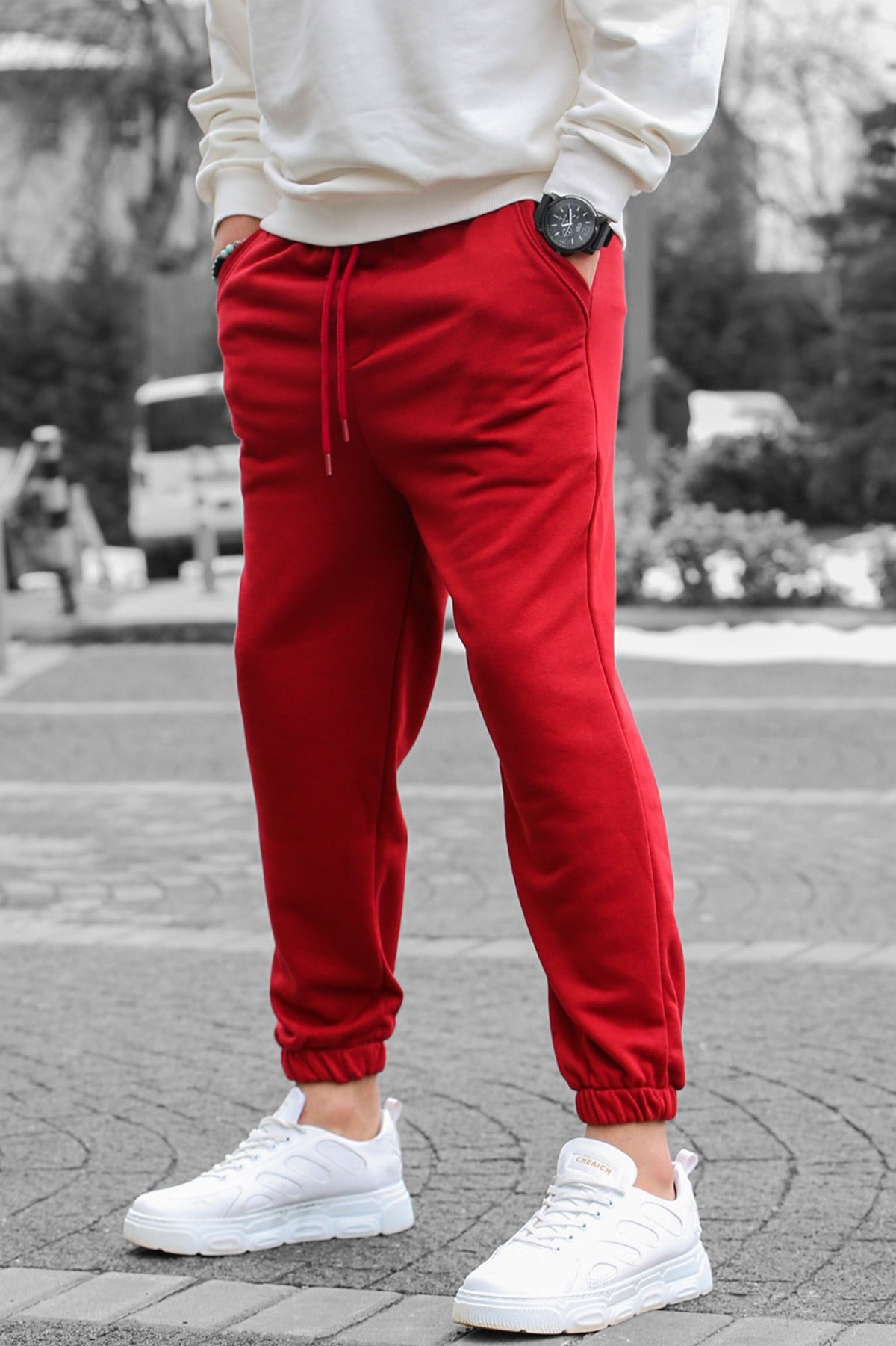 Bordo Basic Regular Fit Erkek Eşofman Altı
