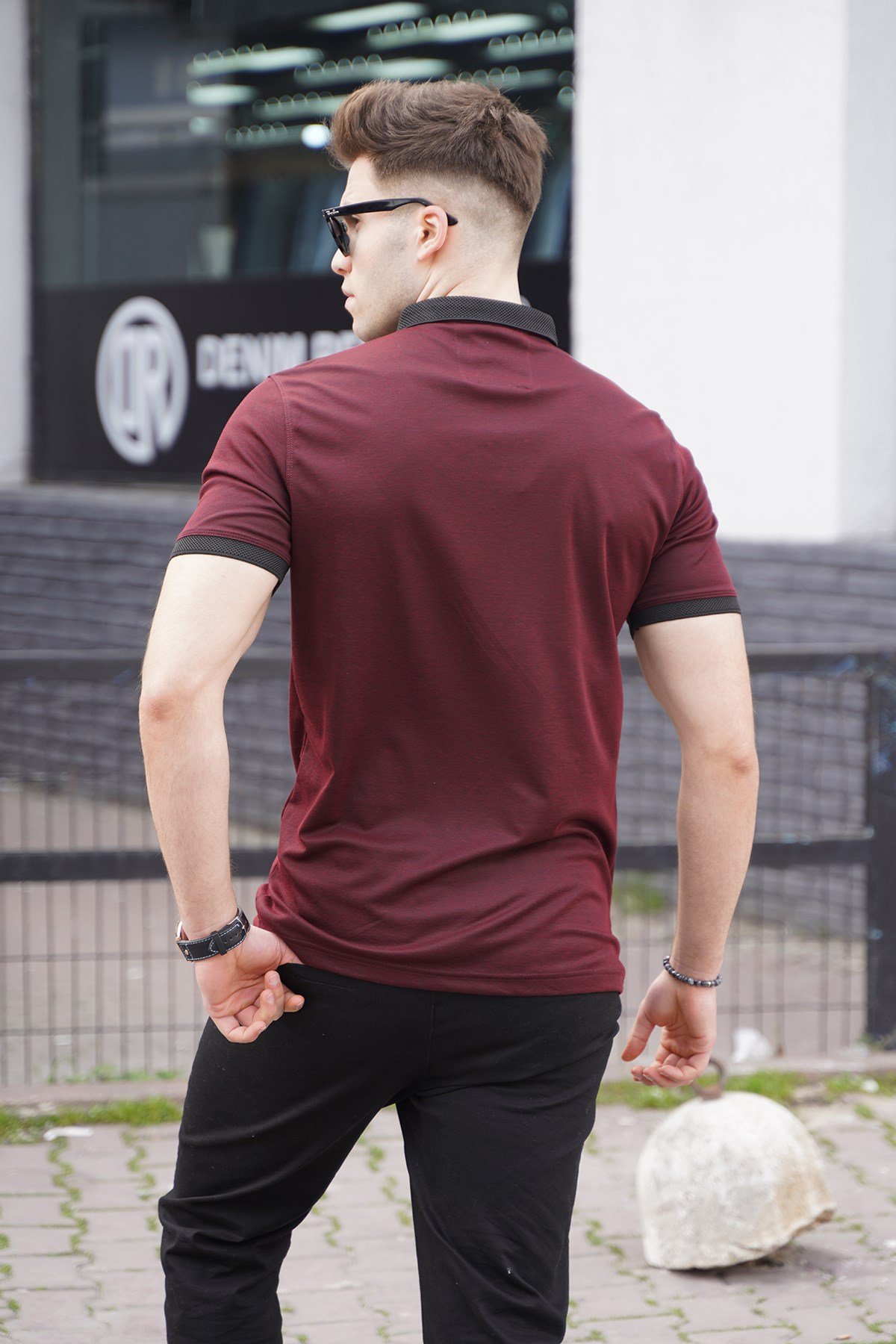 Bordo Polo Yaka Basic Erkek Tişört