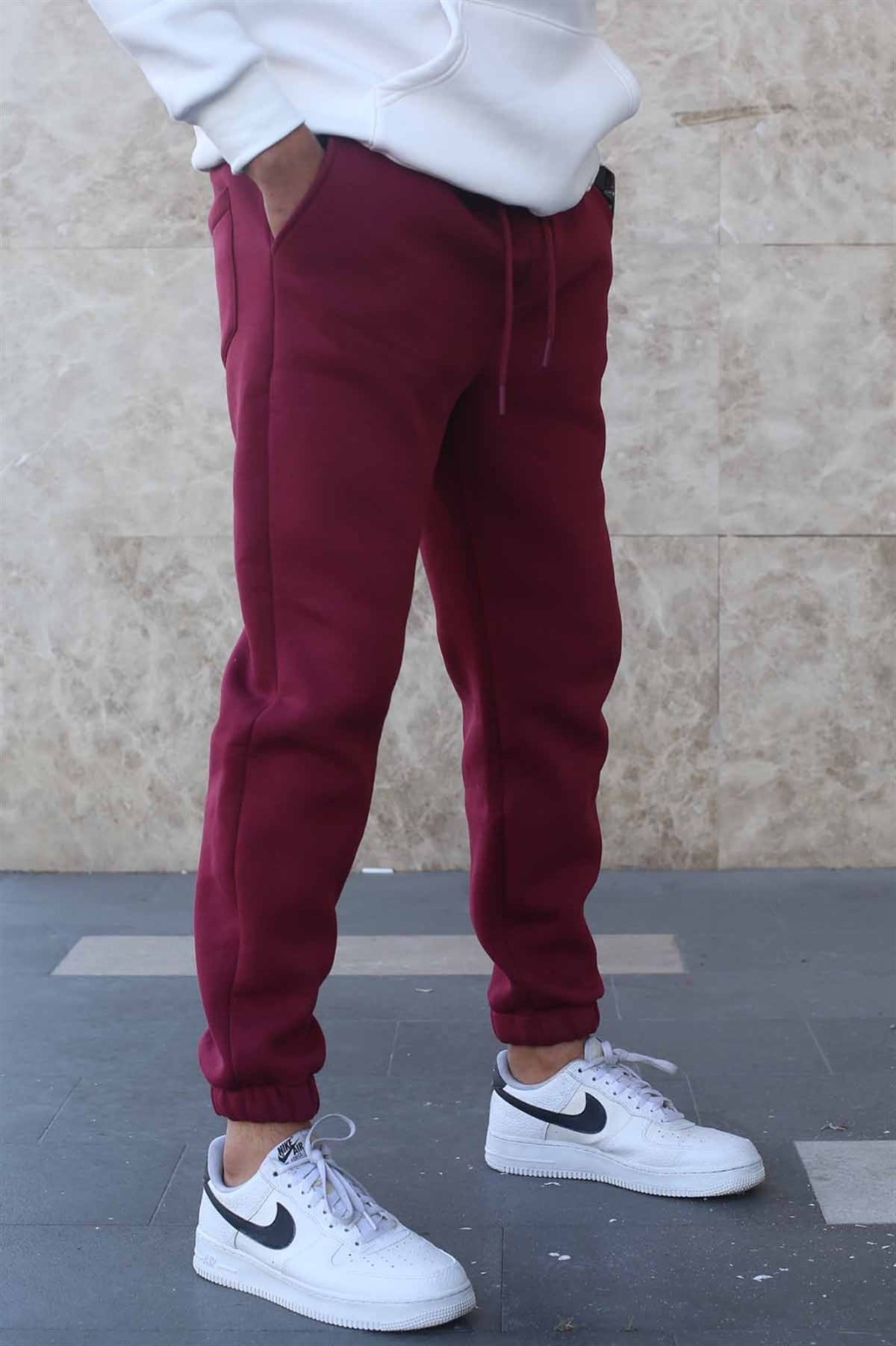 Bordo Şardonlu Basic Erkek Eşofman Altı 5482