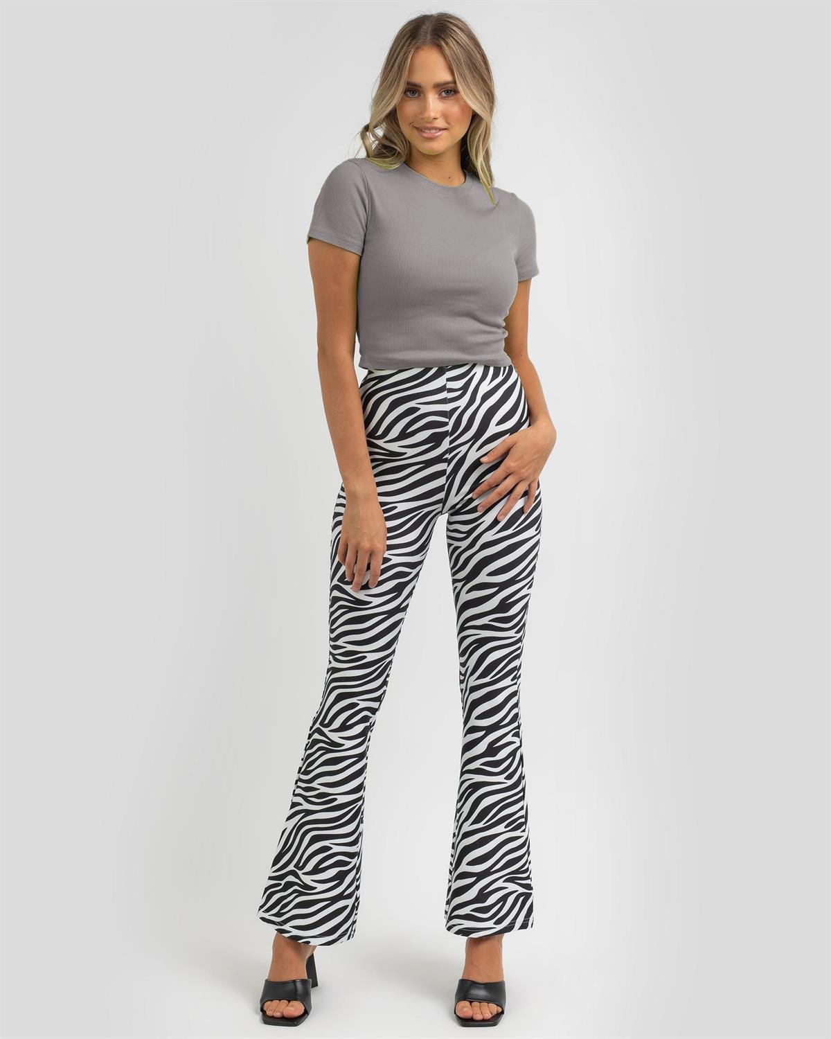 Gri Basic Crop Kadın Tişört MG1772