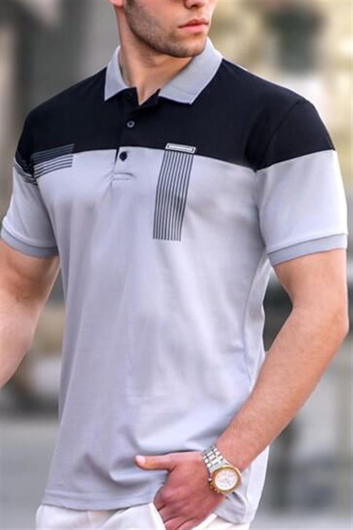 Men Dye Gray Polo T-Shirt 5855