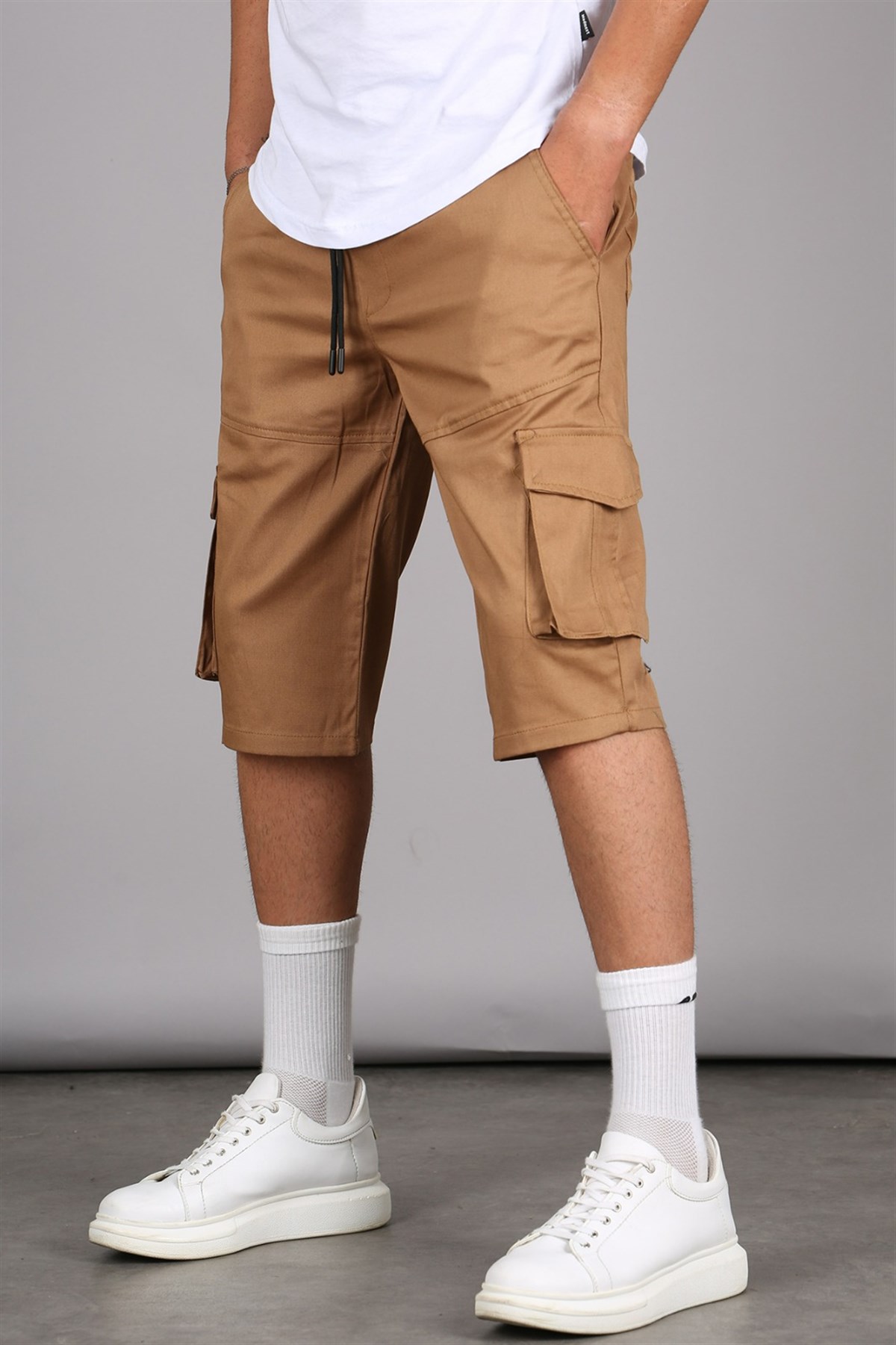 Camel Basic Kargo Cep Erkek Kapri Şort 5473