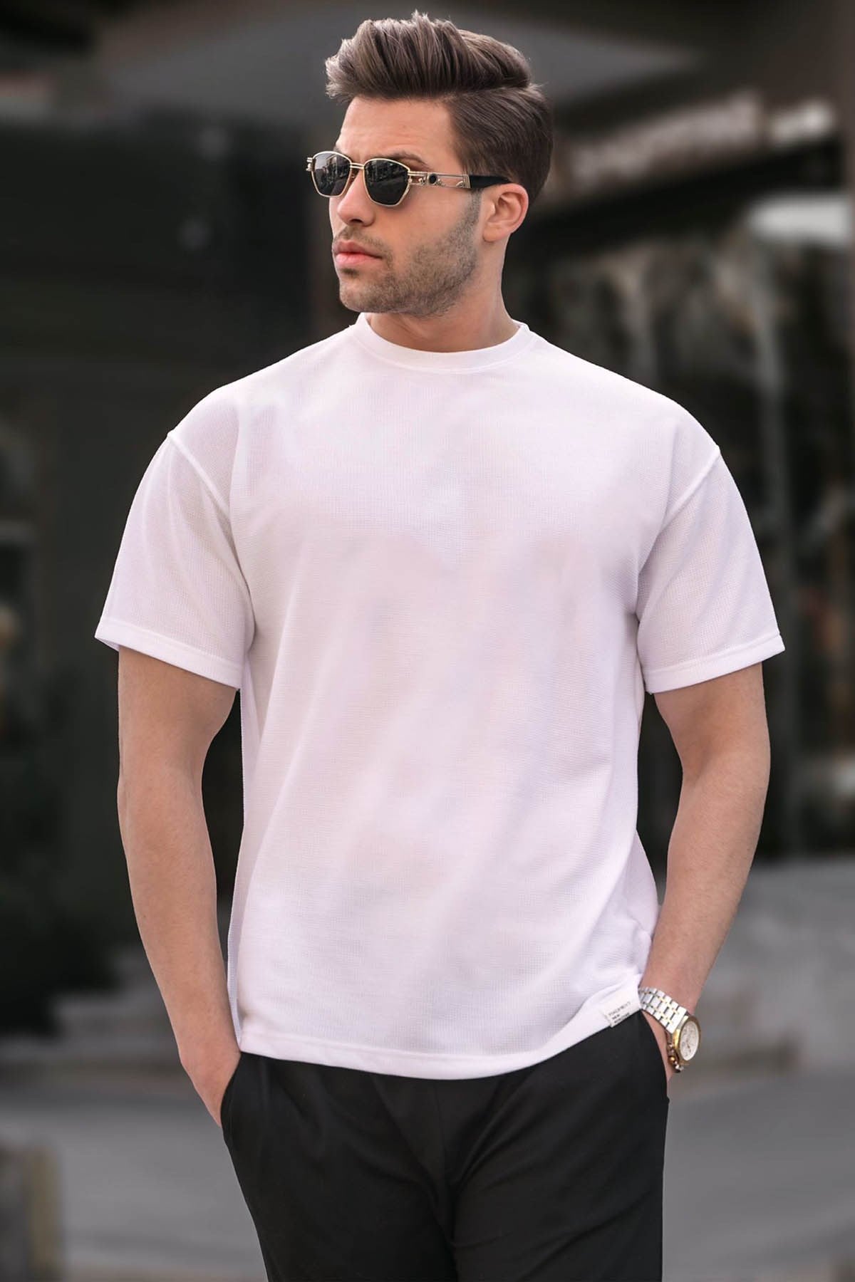 Ekru Regular Fit Basic Erkek Tişört 6099