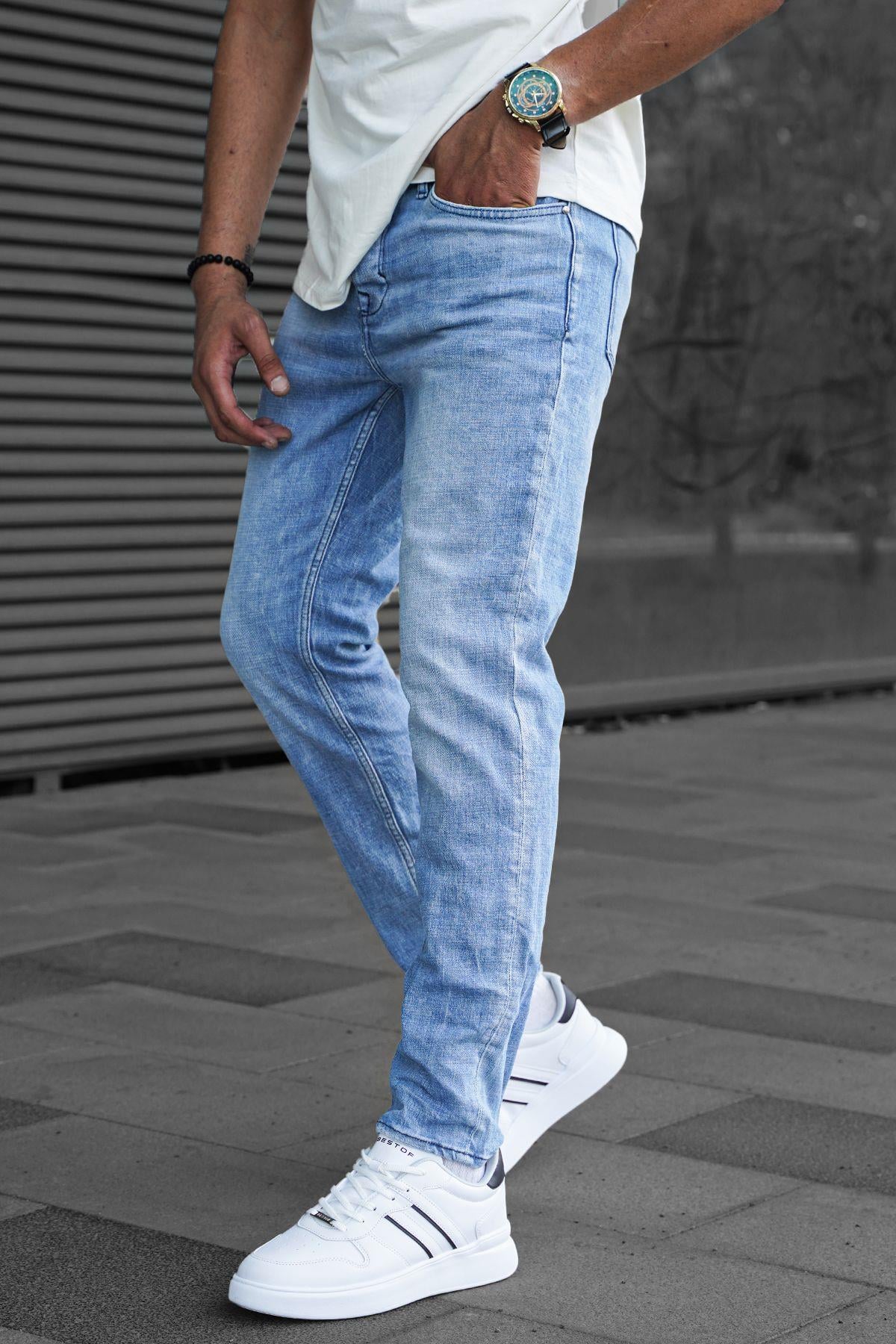 Erkek Buz Mavisi Baggy Premium Jean 6842