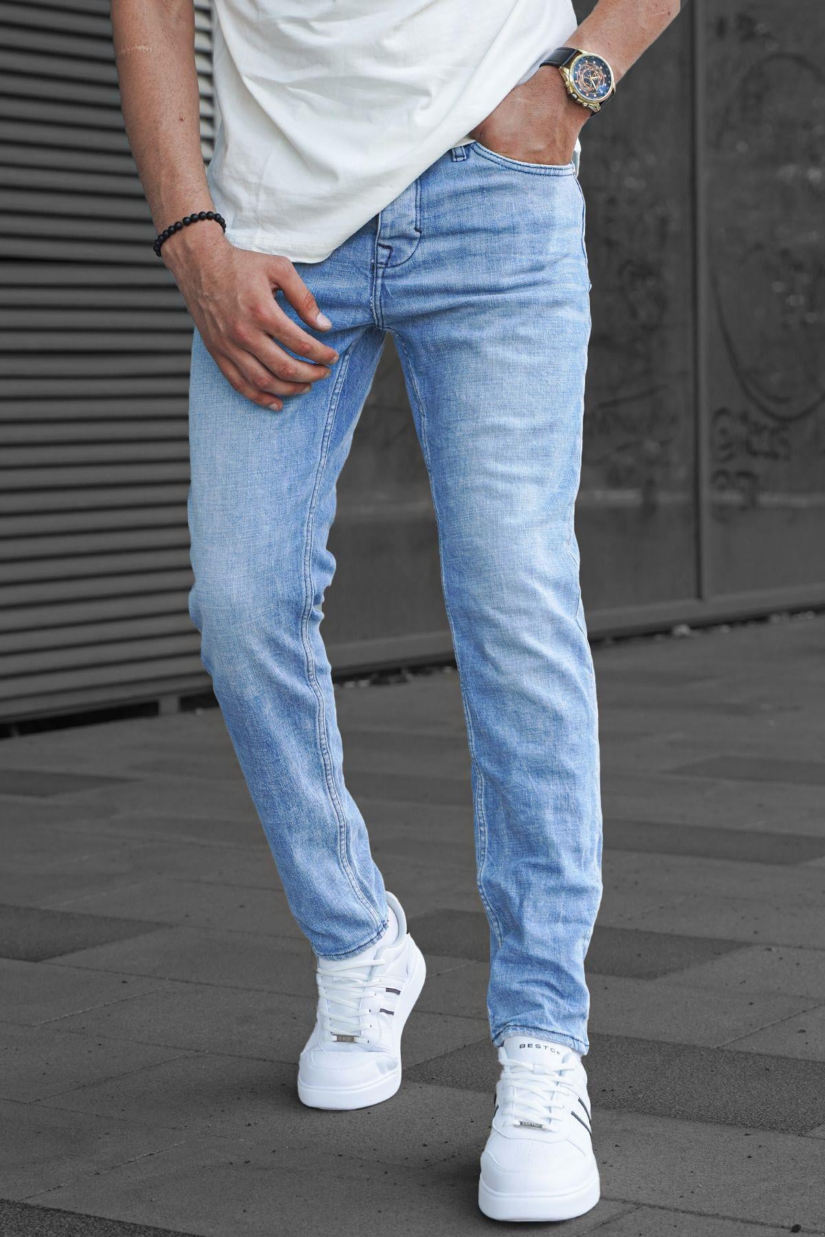 Erkek Buz Mavisi Baggy Premium Jean 6842