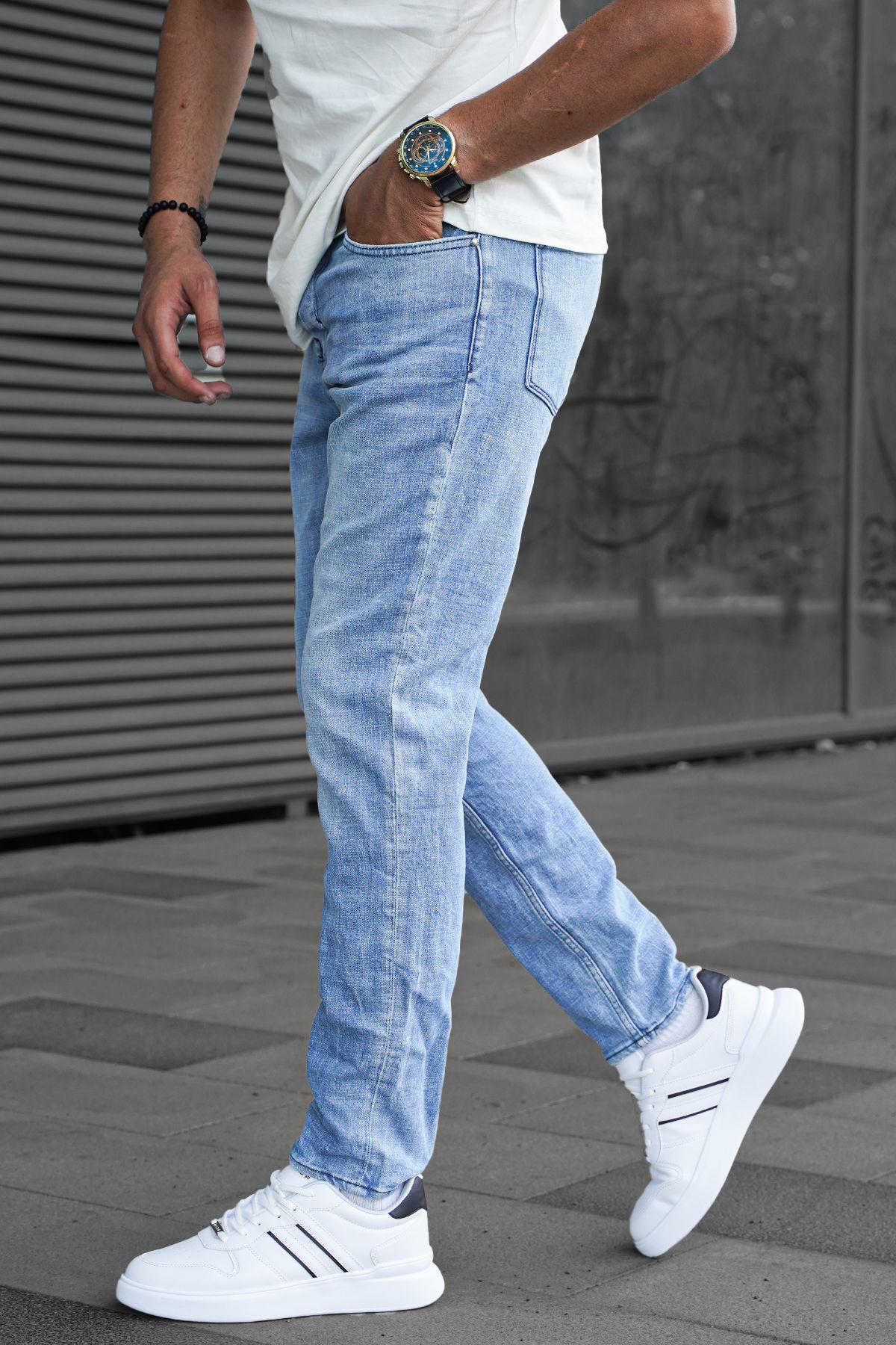 Erkek Buz Mavisi Baggy Premium Jean 6842