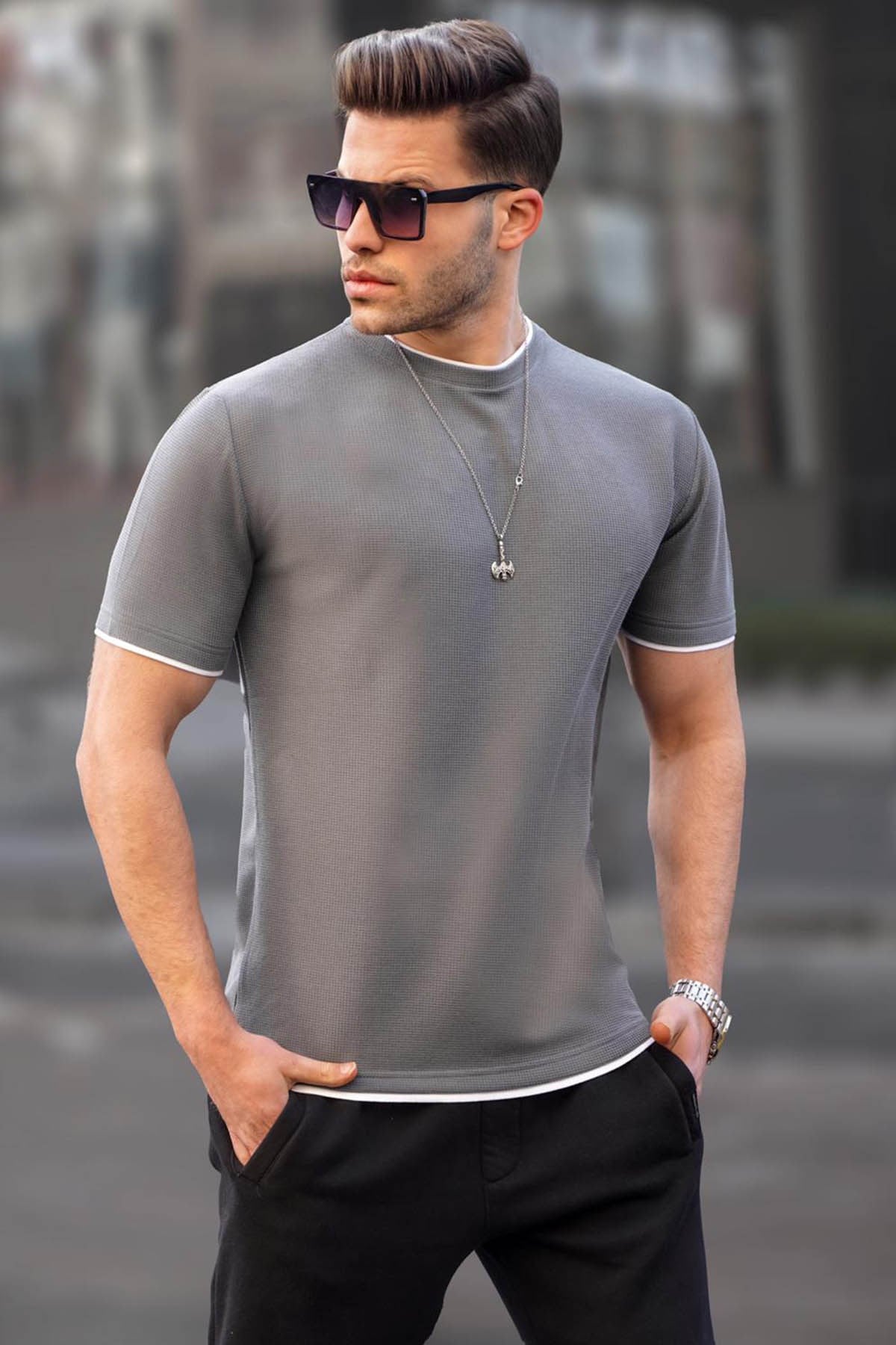 Füme Erkek Basic Tişört 5815