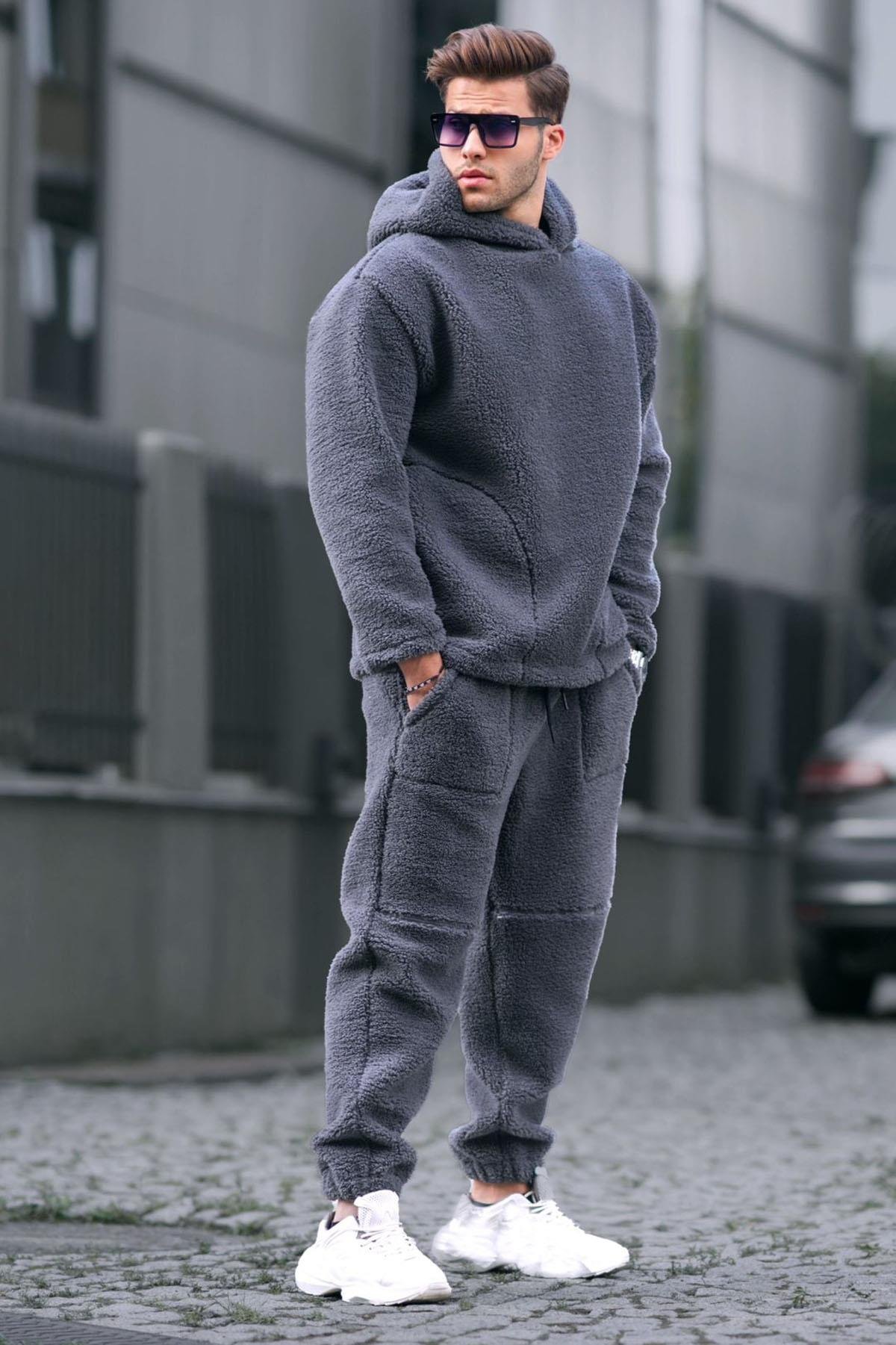 Füme Oversize Peluş Eşofman Takımı 5930