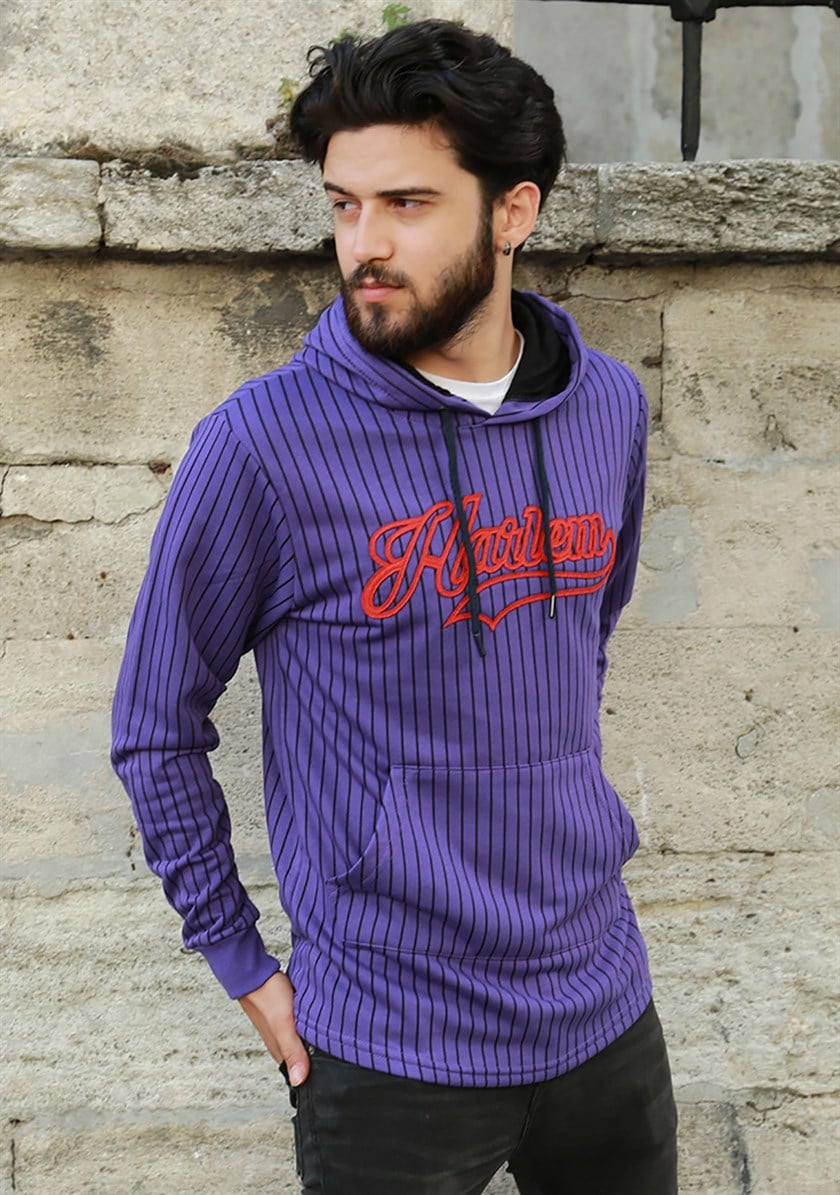 Kapşonlu Sweatshirt Mor 2825