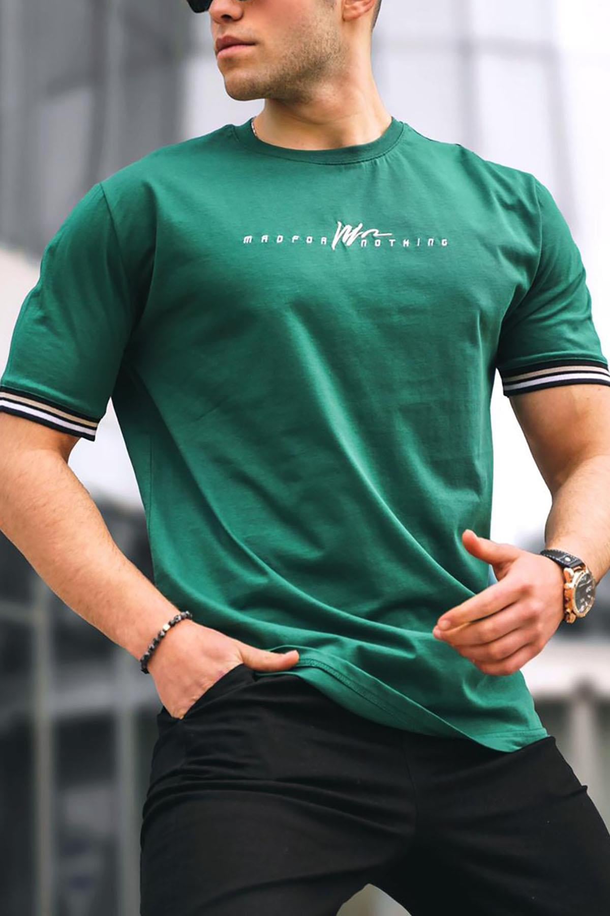 Men Basic Dark Green T-Shirt