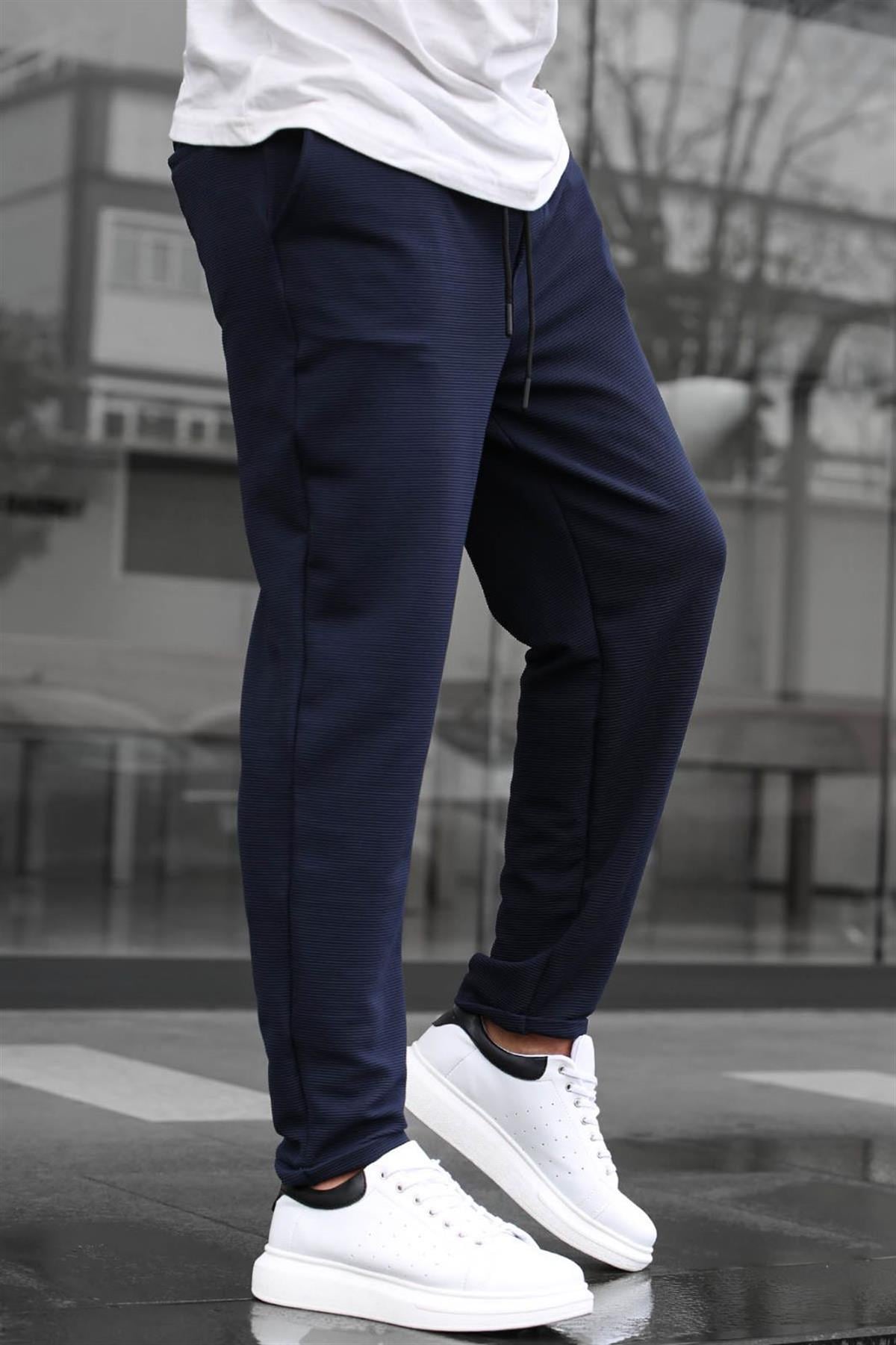 Lacivert Basic Waffle Kumaş Erkek Pantolon 6509
