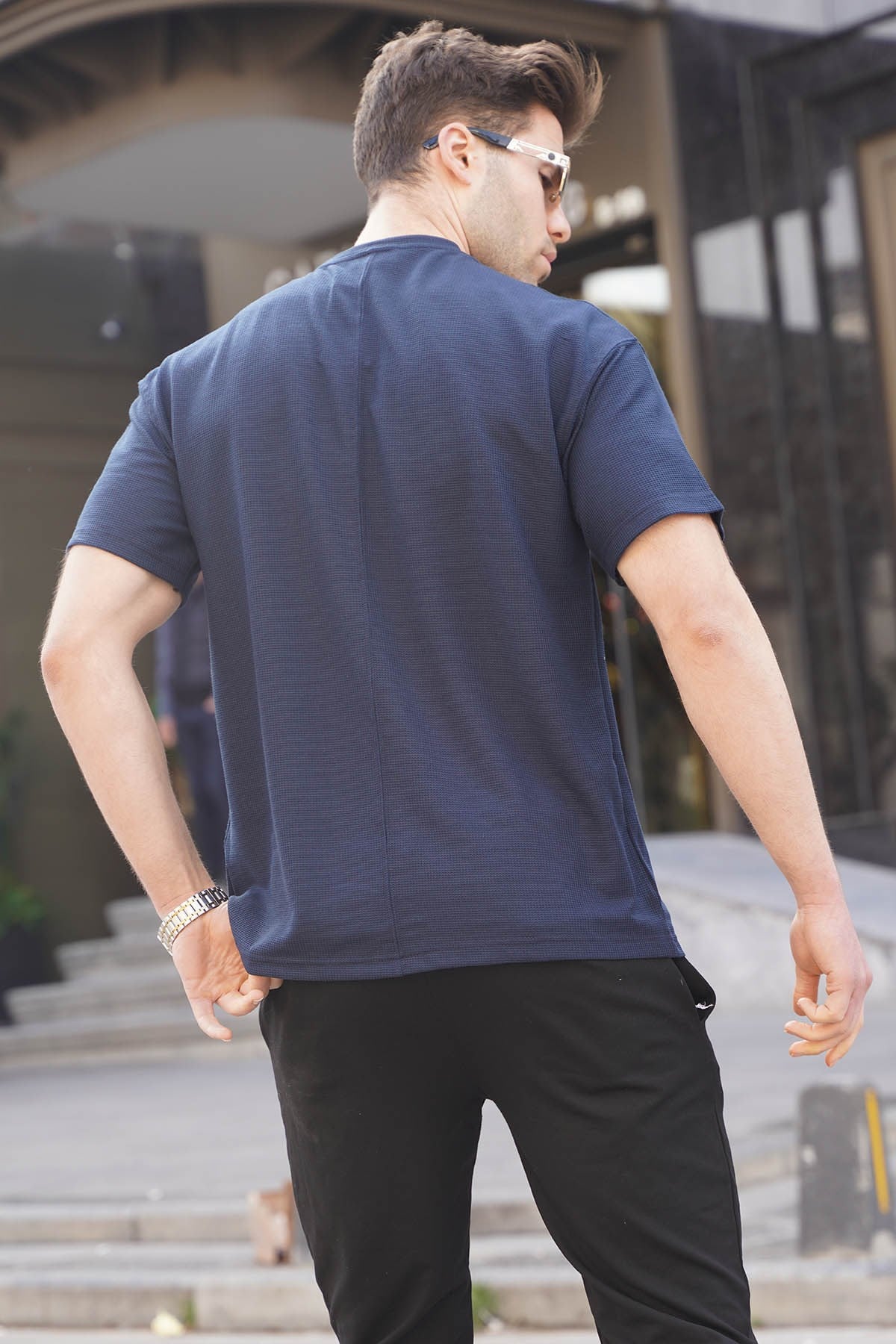 Lacivert Regular Fit Basic Erkek Tişört 6099