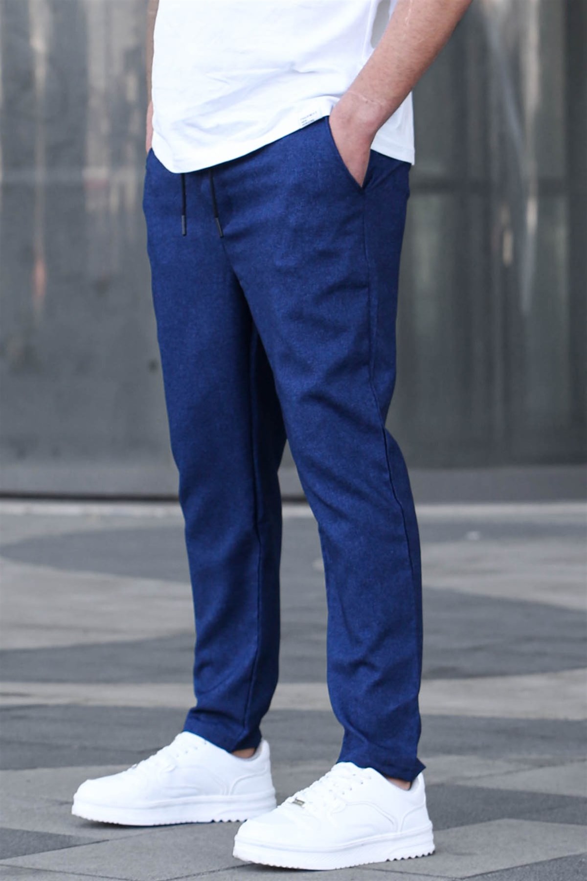 Navy Blue Regular Fit Jogger Trousers 5481