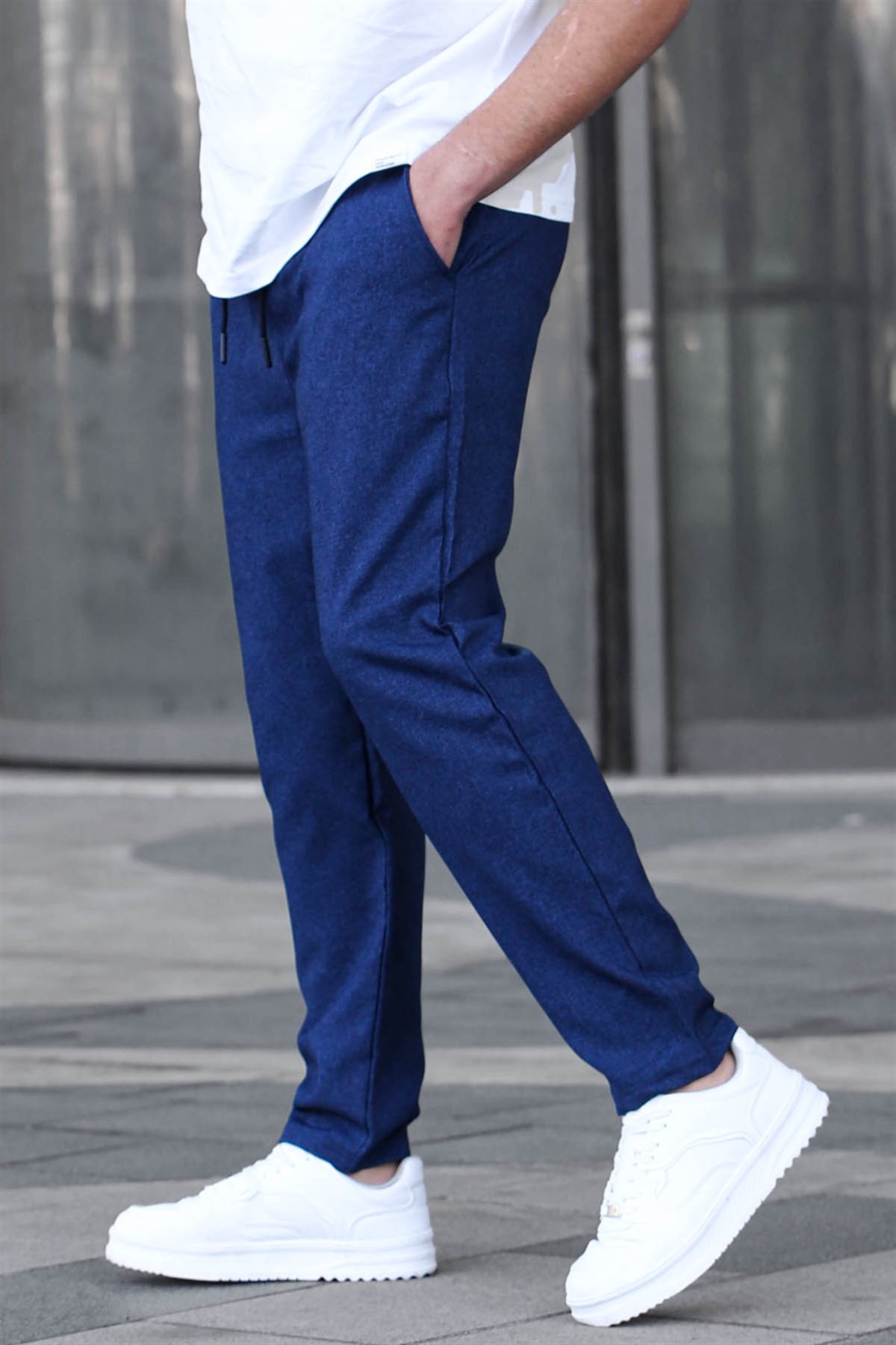 Navy Blue Regular Fit Jogger Trousers 5481