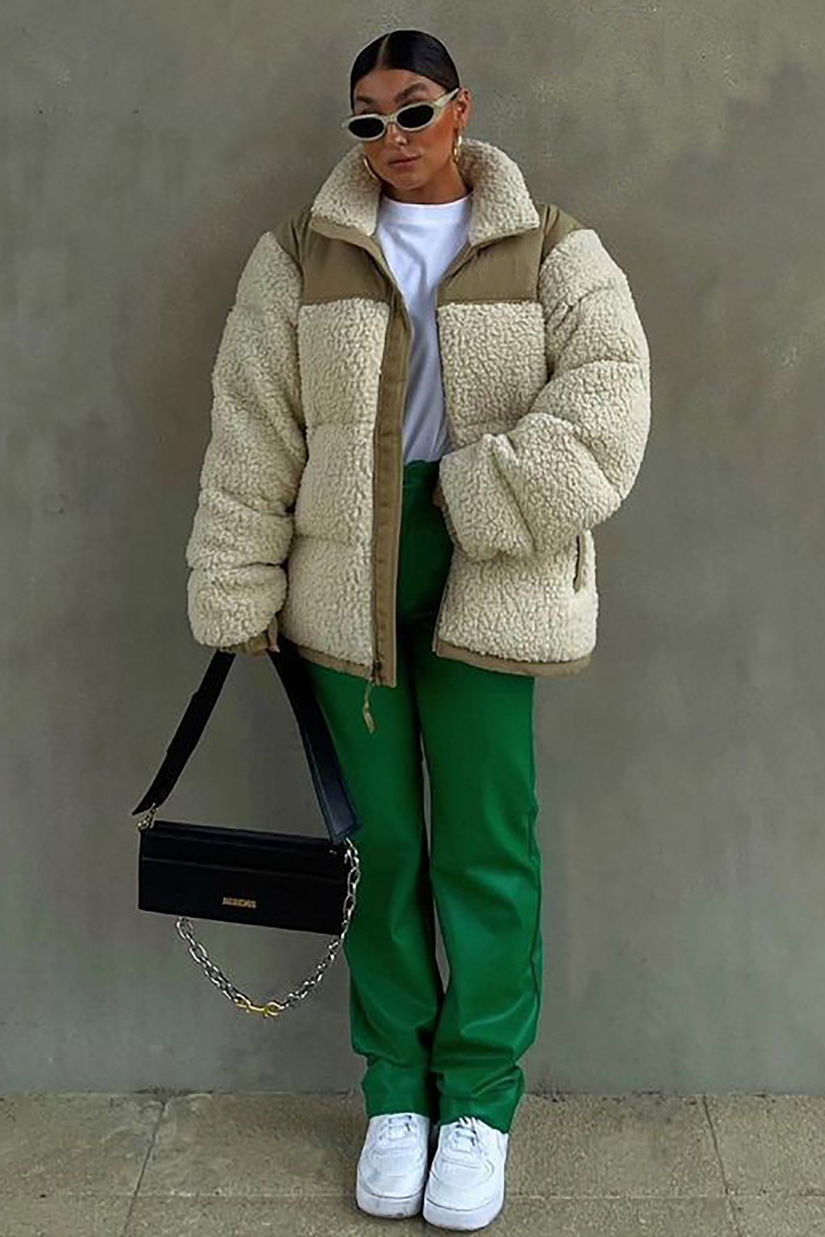 Mad Girls Beige Puffer Coat MG1371