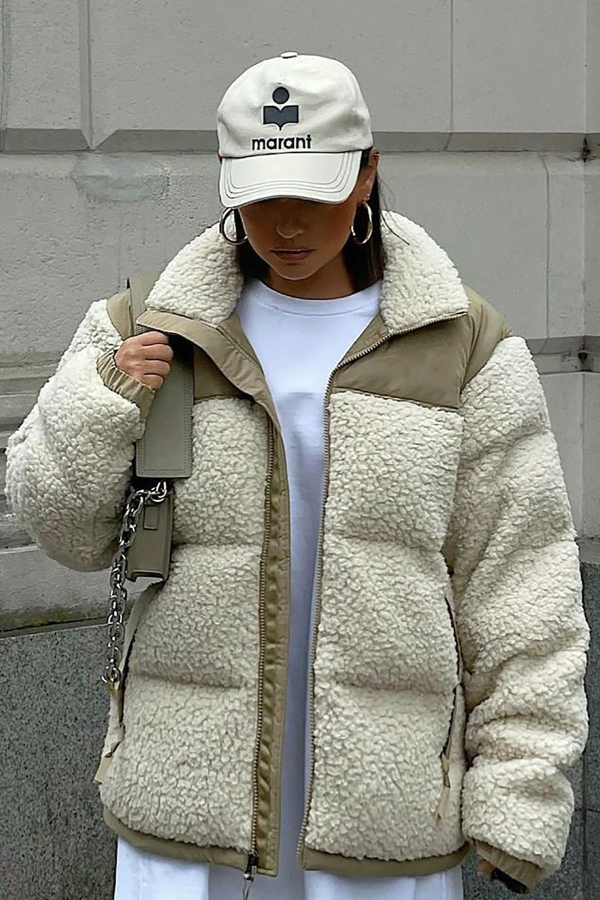 Mad Girls Beige Puffer Coat MG1371