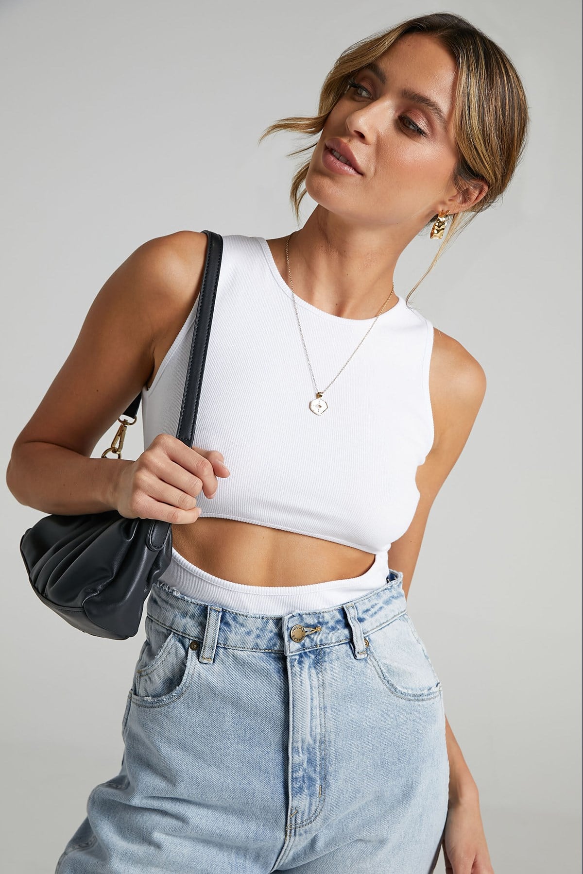 Mad Girls Beyaz Basic Bodysuit MG1448