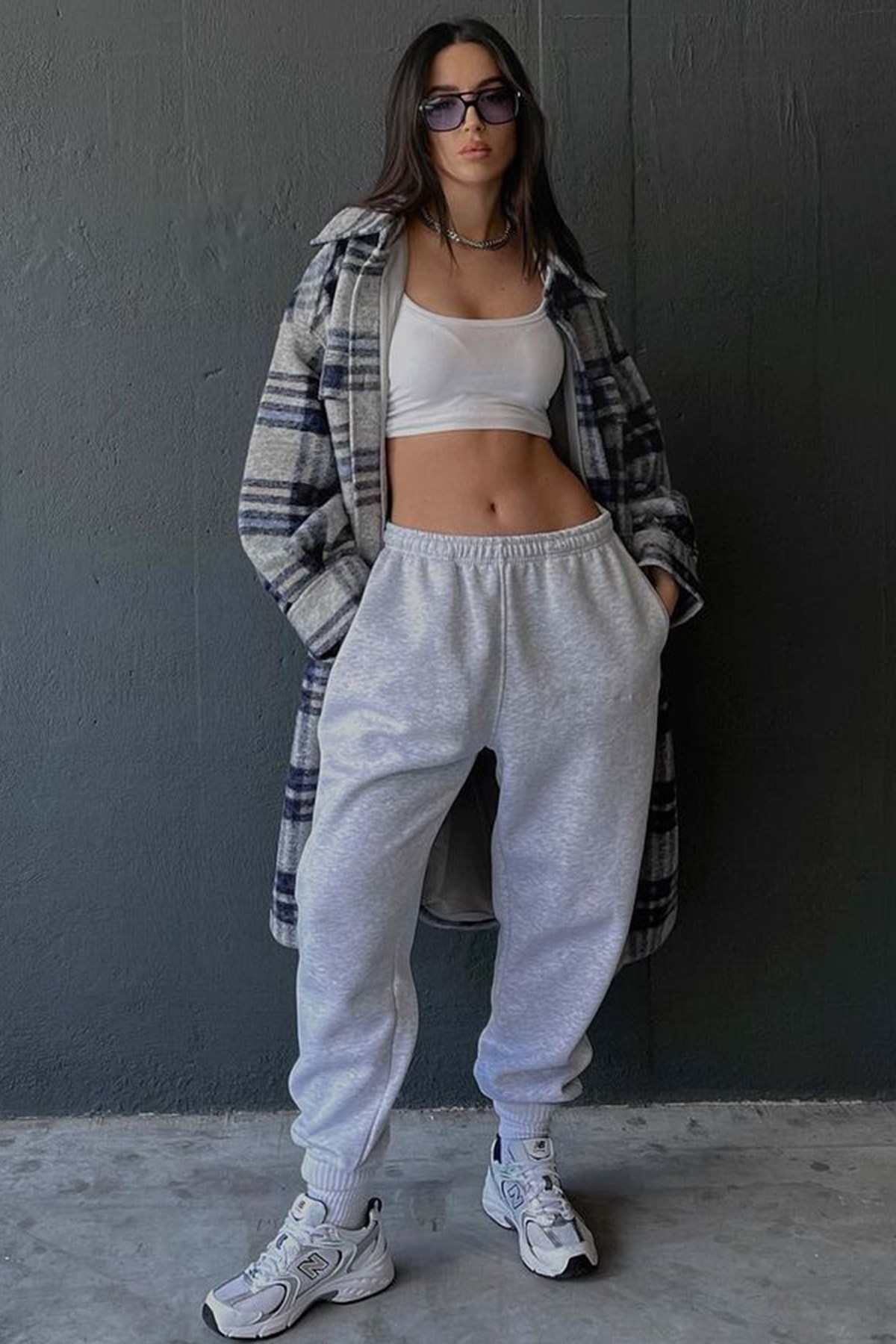 Mad Girls Grimelanj Paça Lastikli Oversize Kadın Eşofman MG324