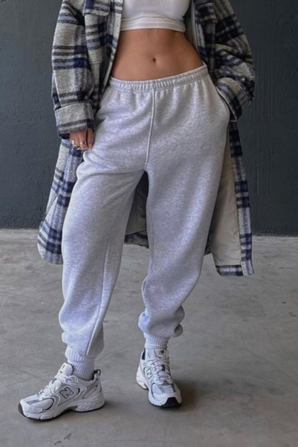 Mad Girls Grimelanj Paça Lastikli Oversize Kadın Eşofman MG324