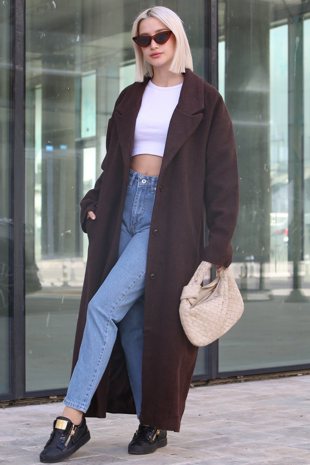 Mad Girls Brown Long Coat MG1302