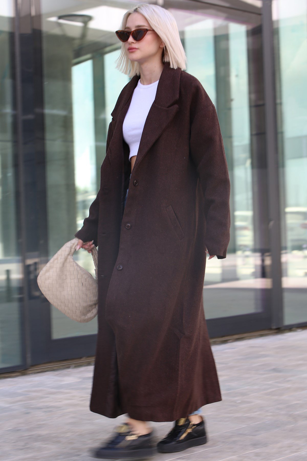 Mad Girls Brown Long Coat MG1302