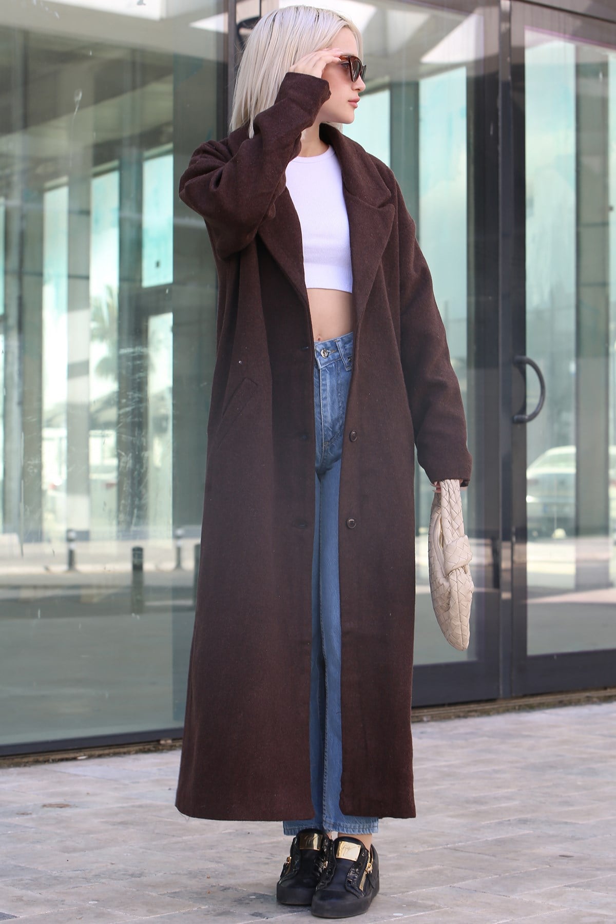 Mad Girls Brown Long Coat MG1302