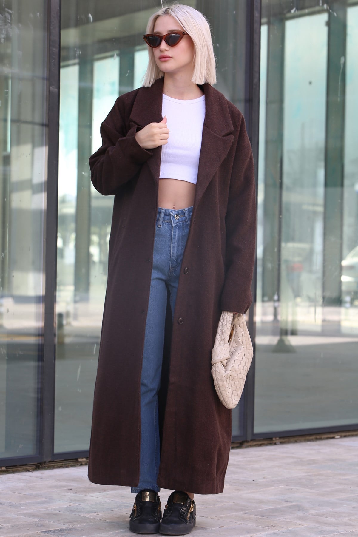 Mad Girls Brown Long Coat MG1302