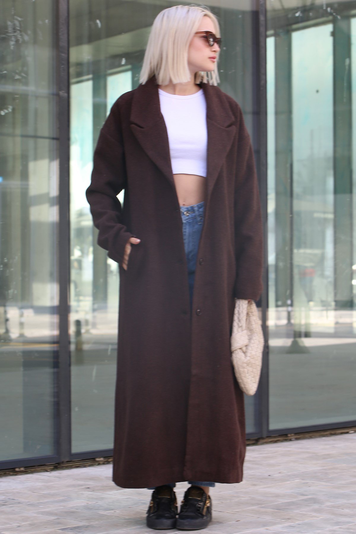 Mad Girls Brown Long Coat MG1302