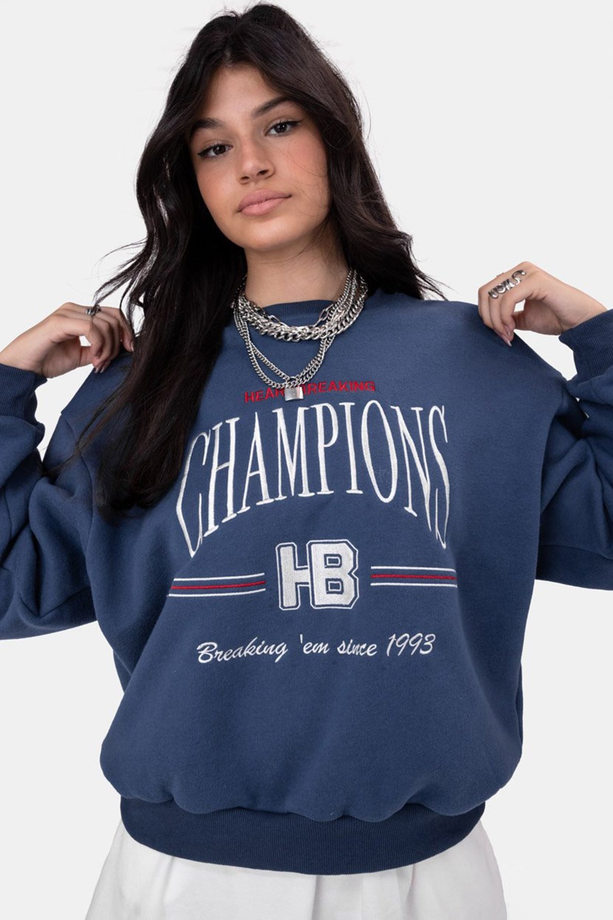 Mad Girls Mavi Kadın Sweatshirt MG930