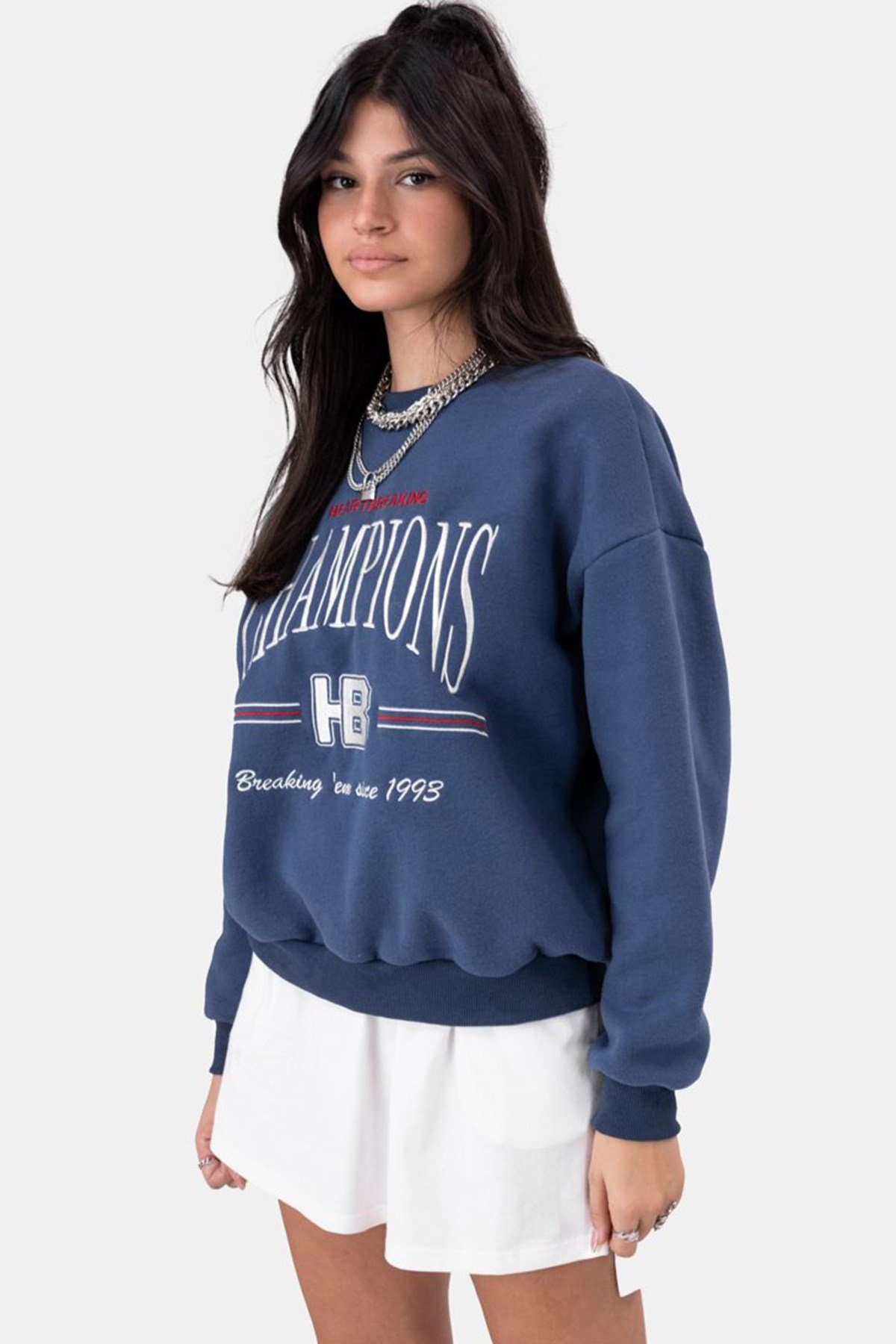 Mad Girls Mavi Kadın Sweatshirt MG930