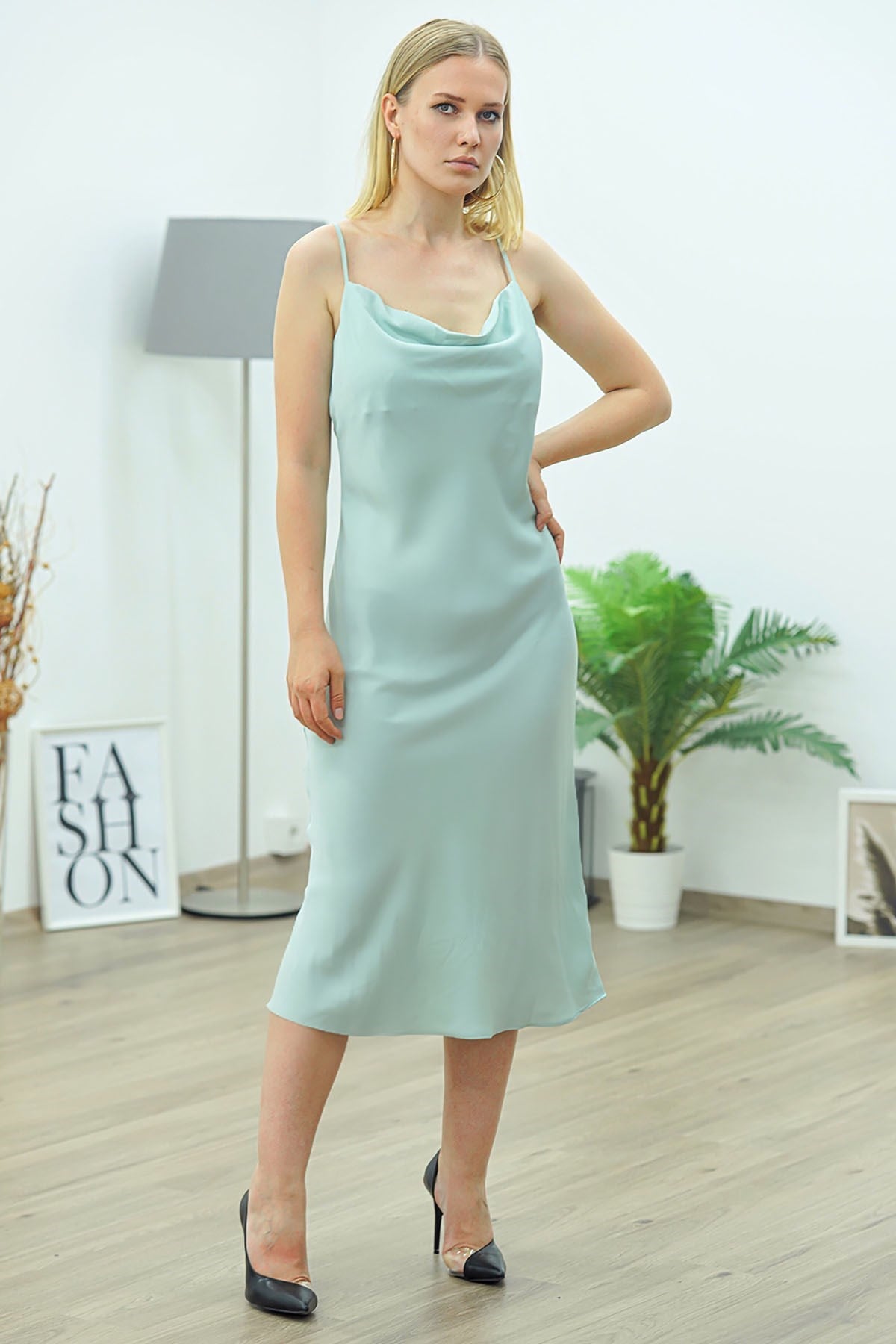 strapless open back dress Long sage green slip dress for wedding guest – Maison Lemoine