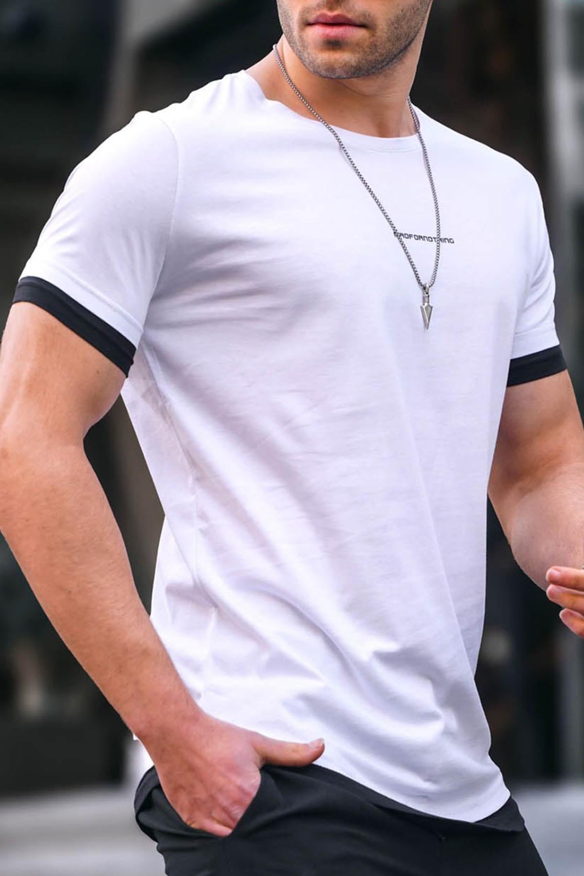 Madmext White Basic T-shirt for Men 4456