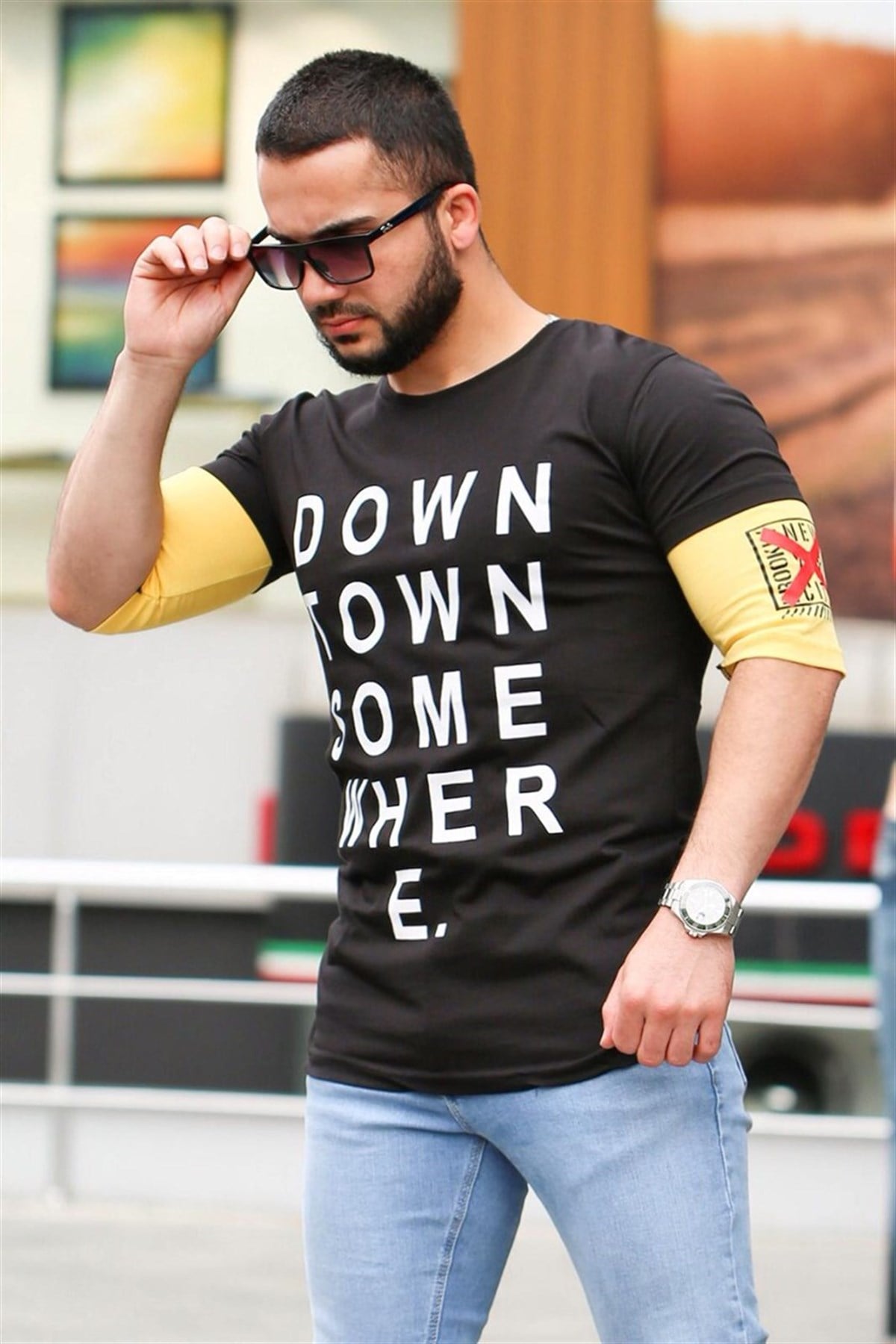 Madmext Black Printed T-shirt for Men  Mad4010