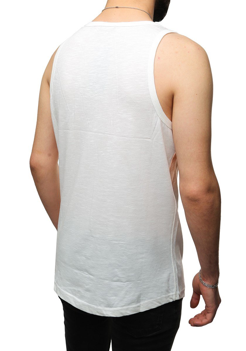 Madmext Printed Orange Tank Top 2501
