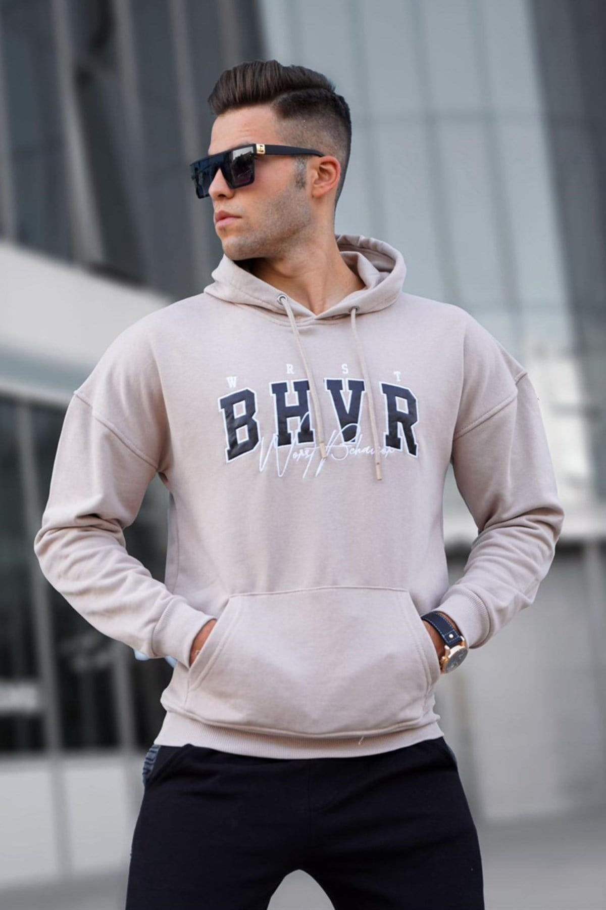 Madmext Bej Erkek Sweatshirt 5326