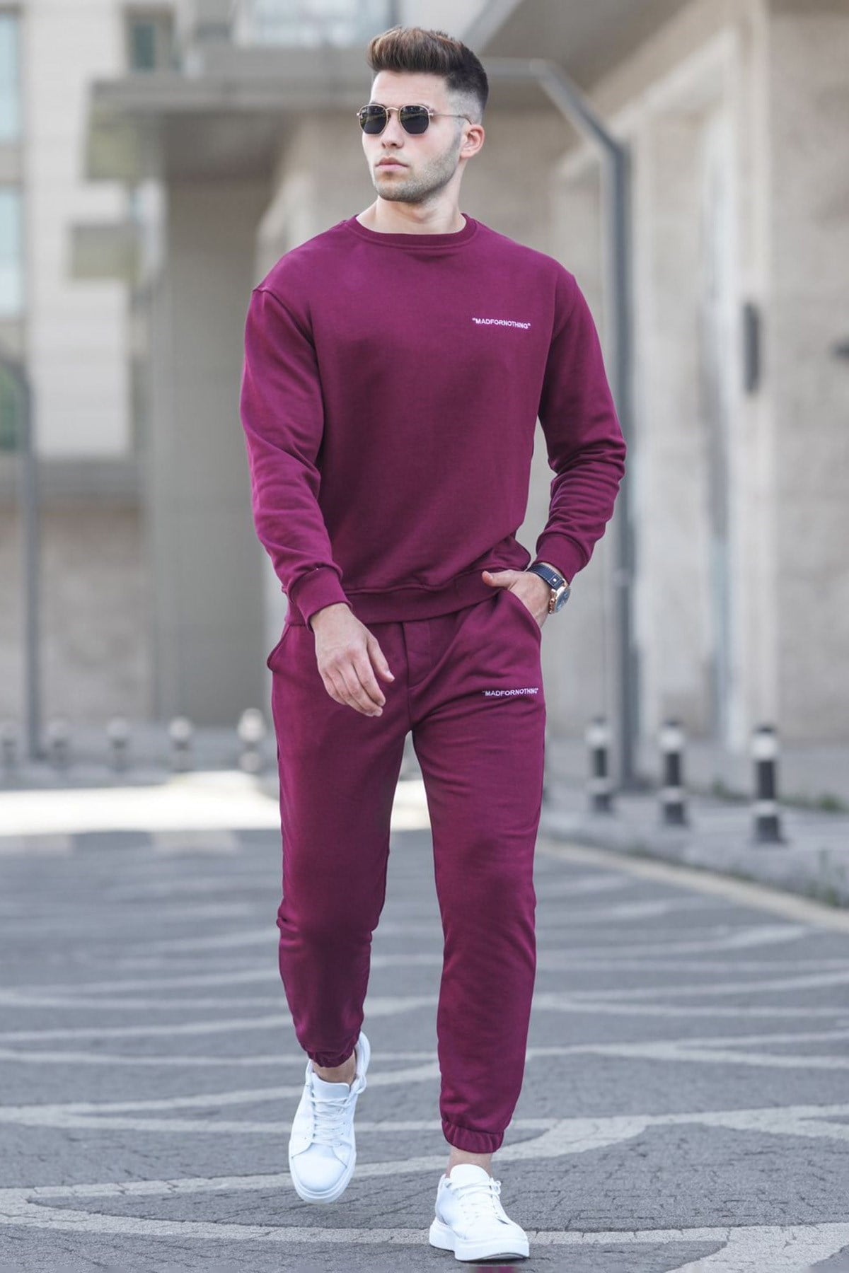 Madmext Bordo Erkek Eşofman Takımı 5285