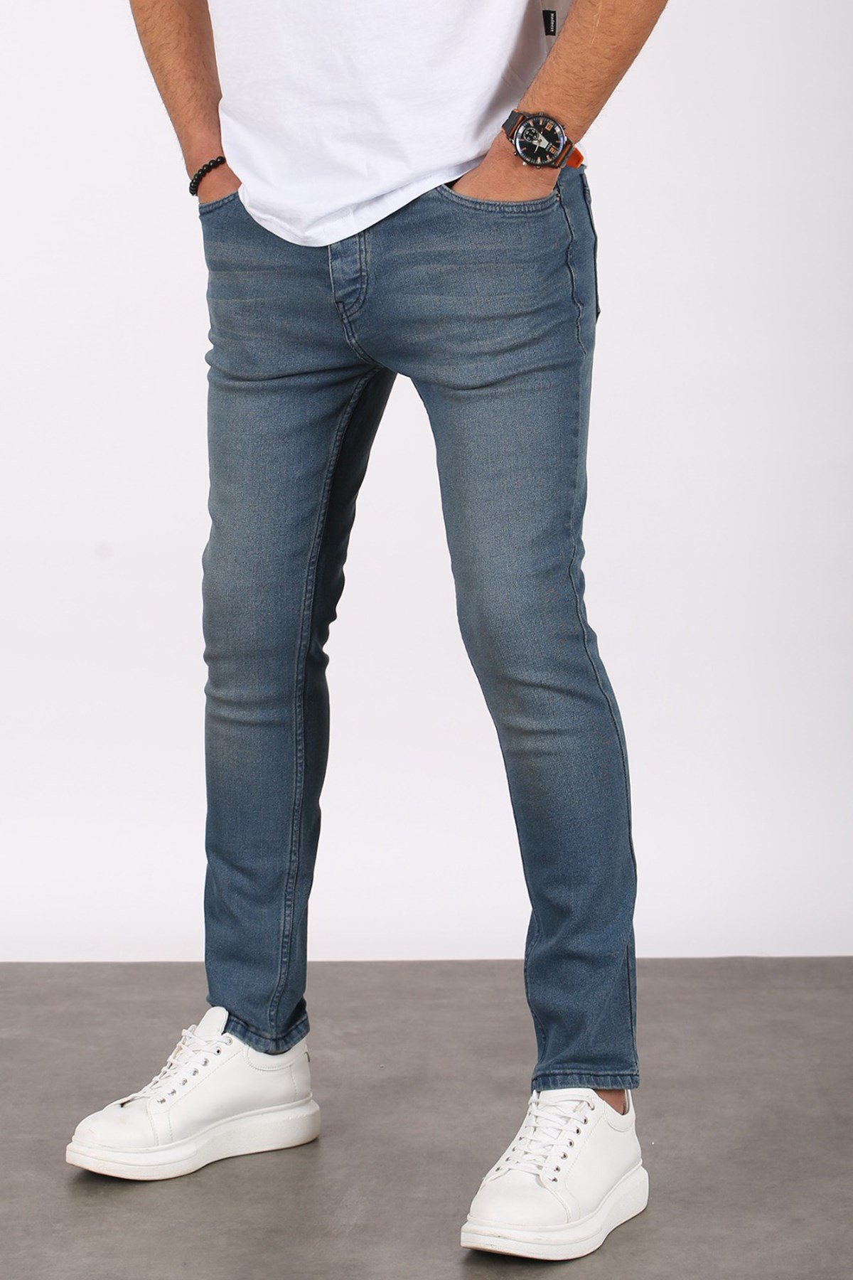 Madmext  Erkek Mavi Skinny Fit Jean 5679