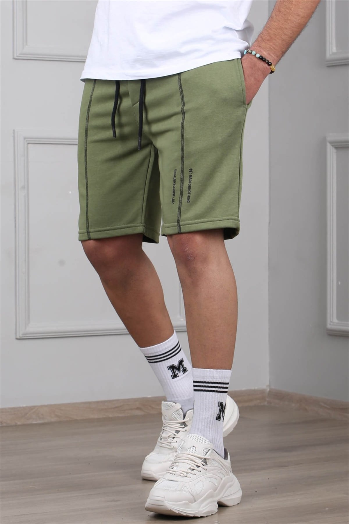 Madmext Khaki Capri Shorts 4849