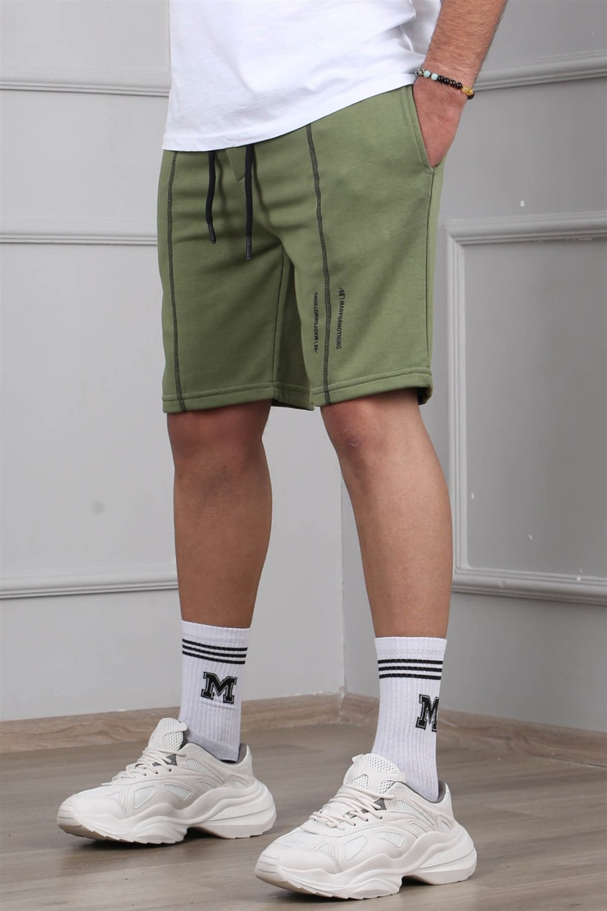 Madmext Khaki Capri Shorts 4849