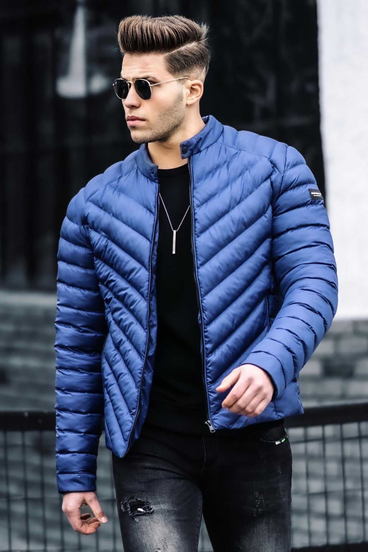 Madmext İndigo Down Coat 5057