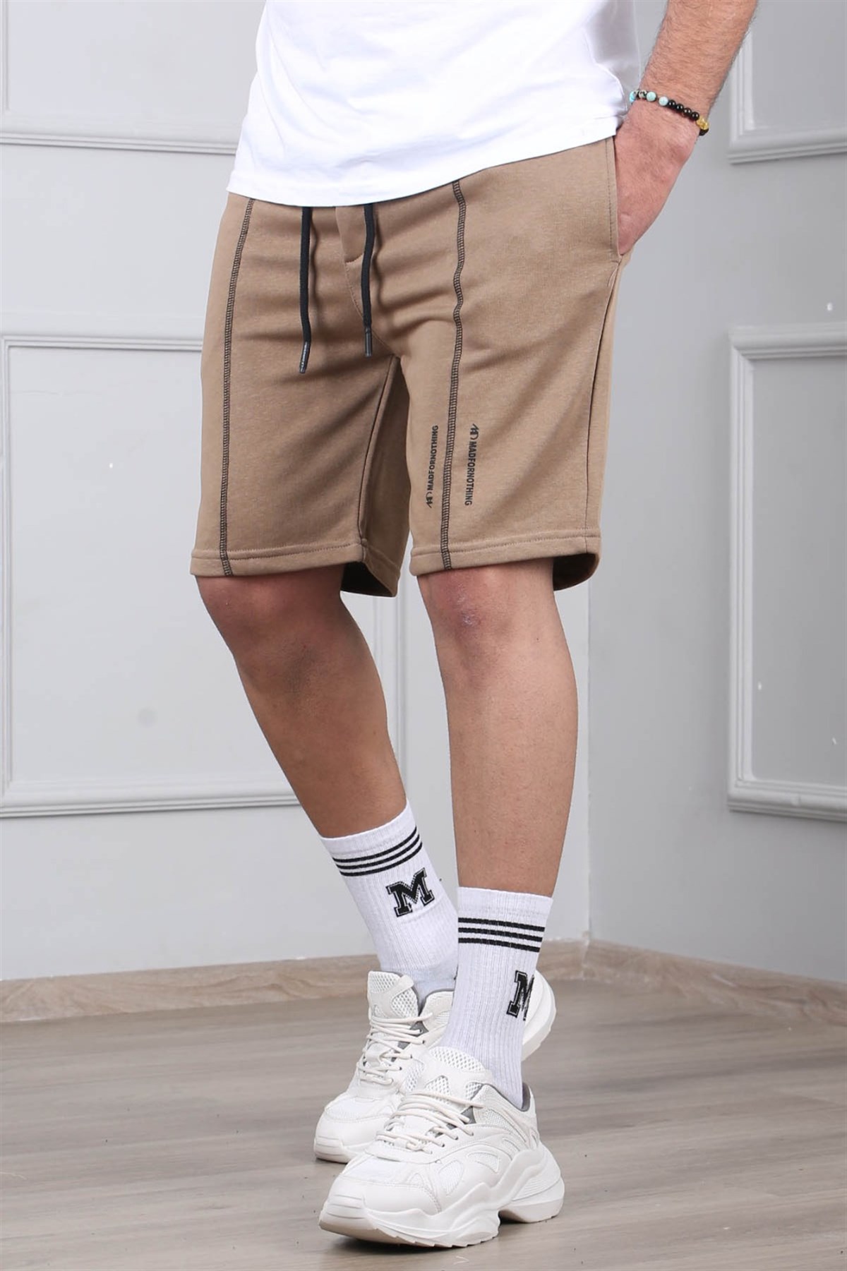 Madmext Brown Capri Shorts 4849
