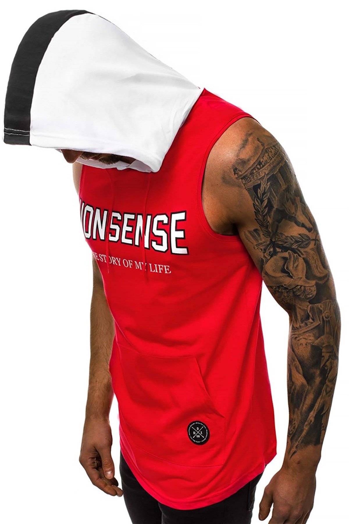 Sleeveless T-Shirt In Hooded Red 2882