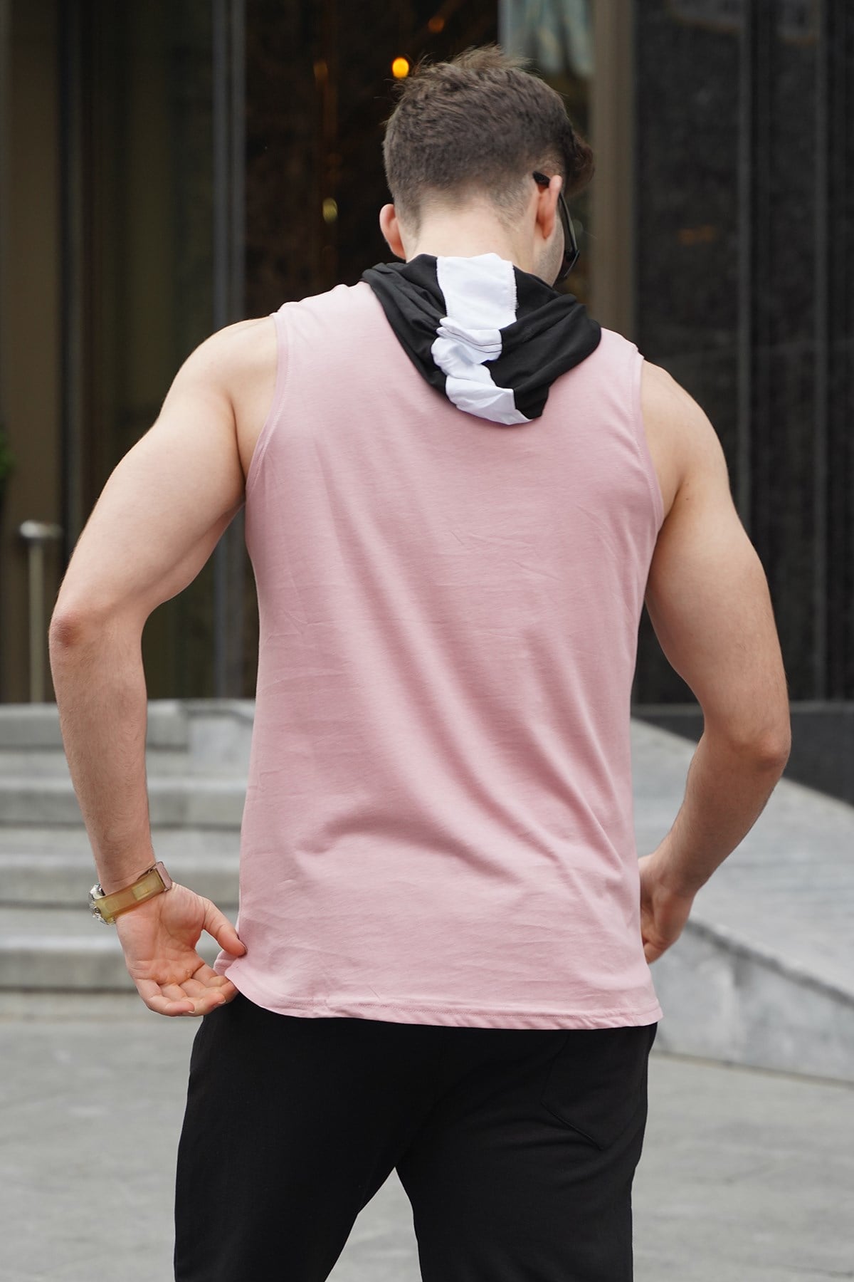 Sleeveless T-Shirt In Hooded Pink 2882