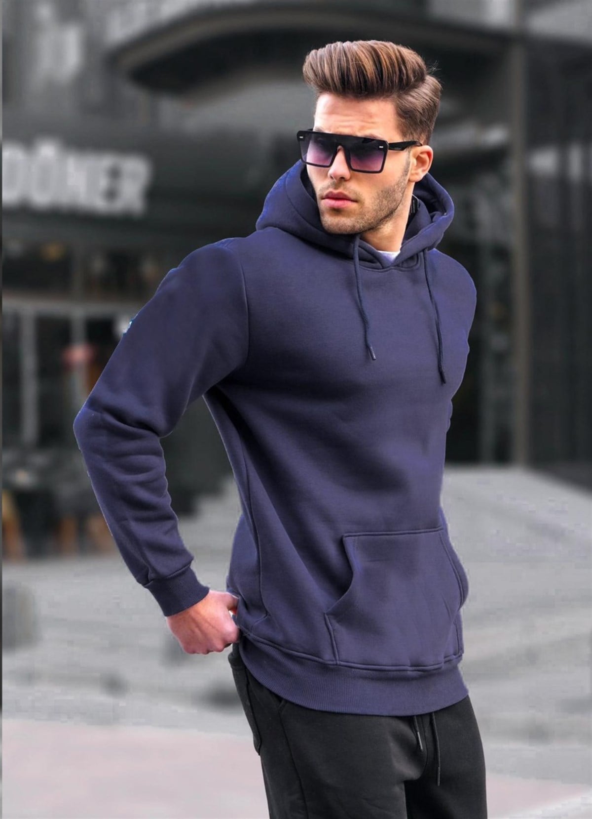 Madmext Lacivert Erkek Sweatshirt 5339
