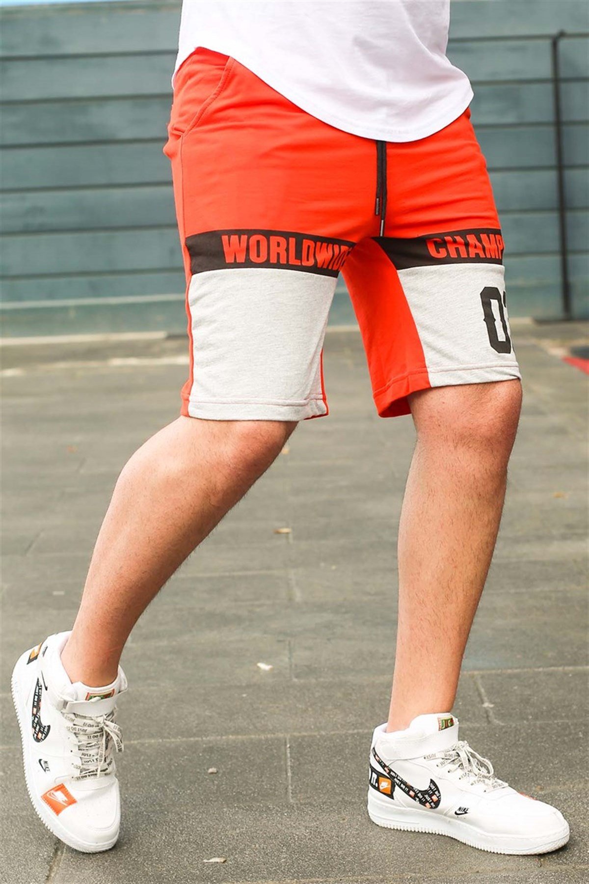 Madmext Orange Two Tone Capri for Men 2920