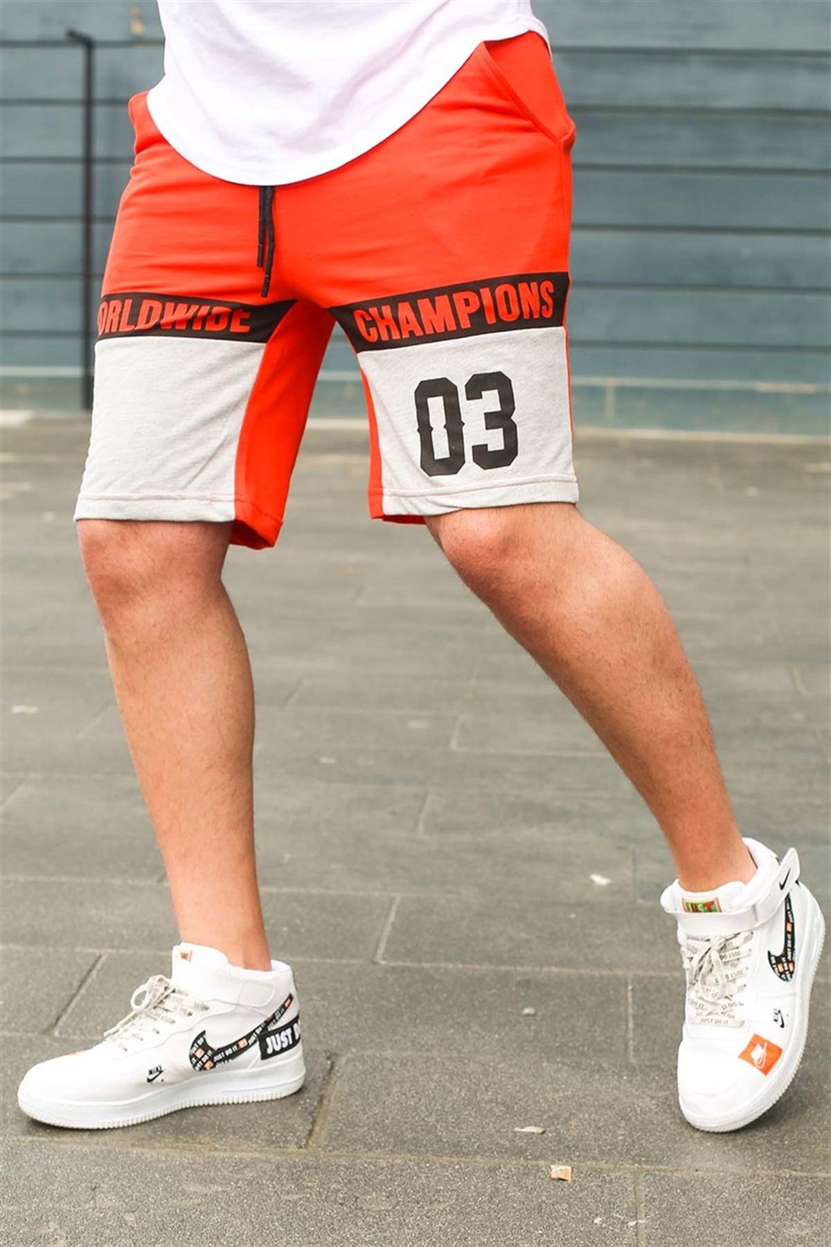 Madmext Orange Two Tone Capri for Men 2920